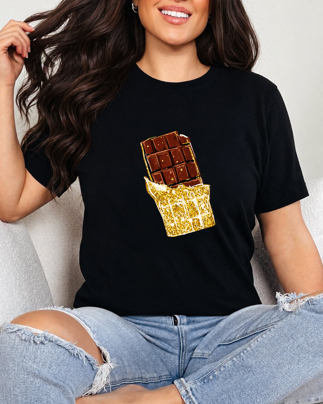 Tricou Dama Gold Chocolate Negru