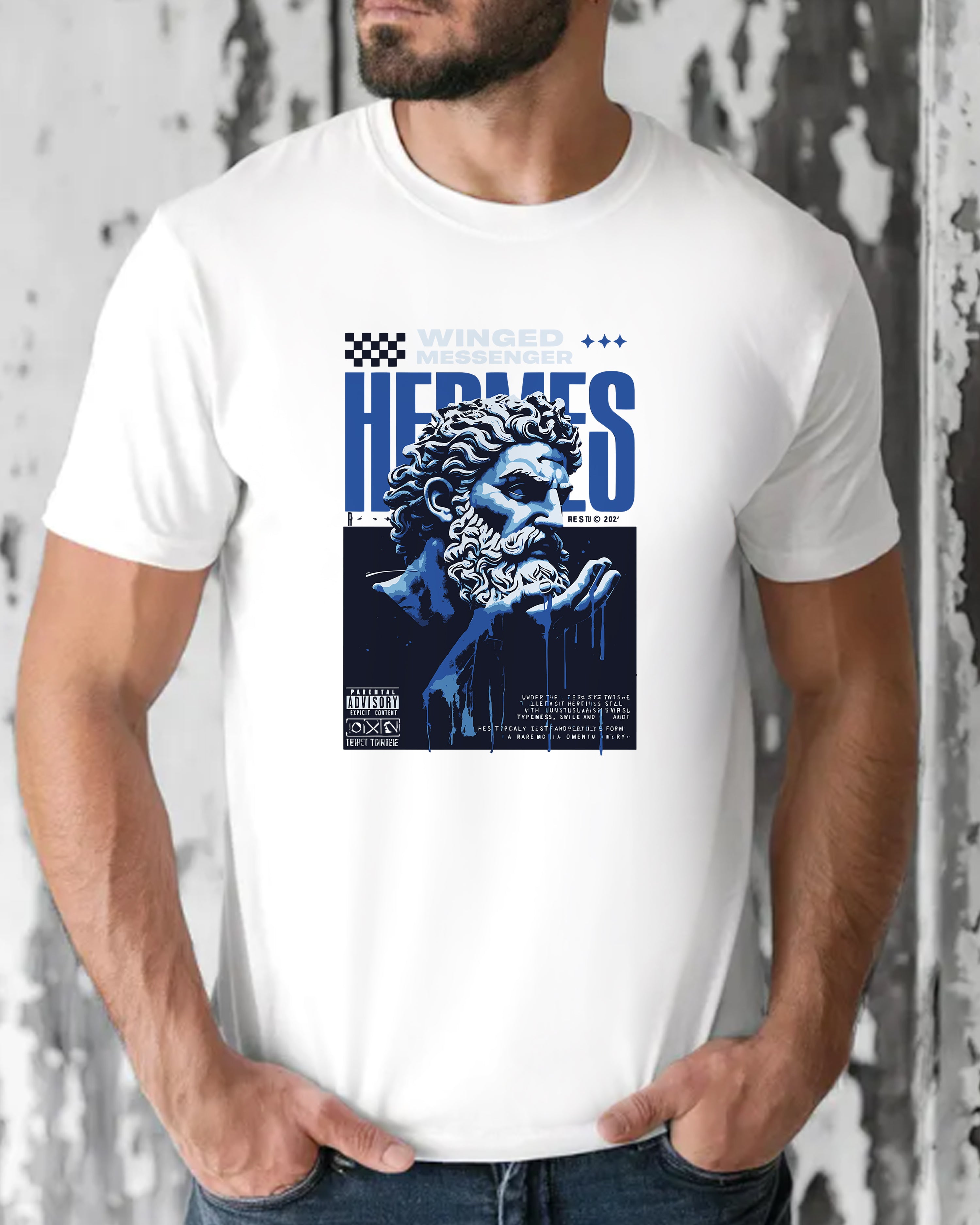 Tricou barbat Hermes Advisory, alb