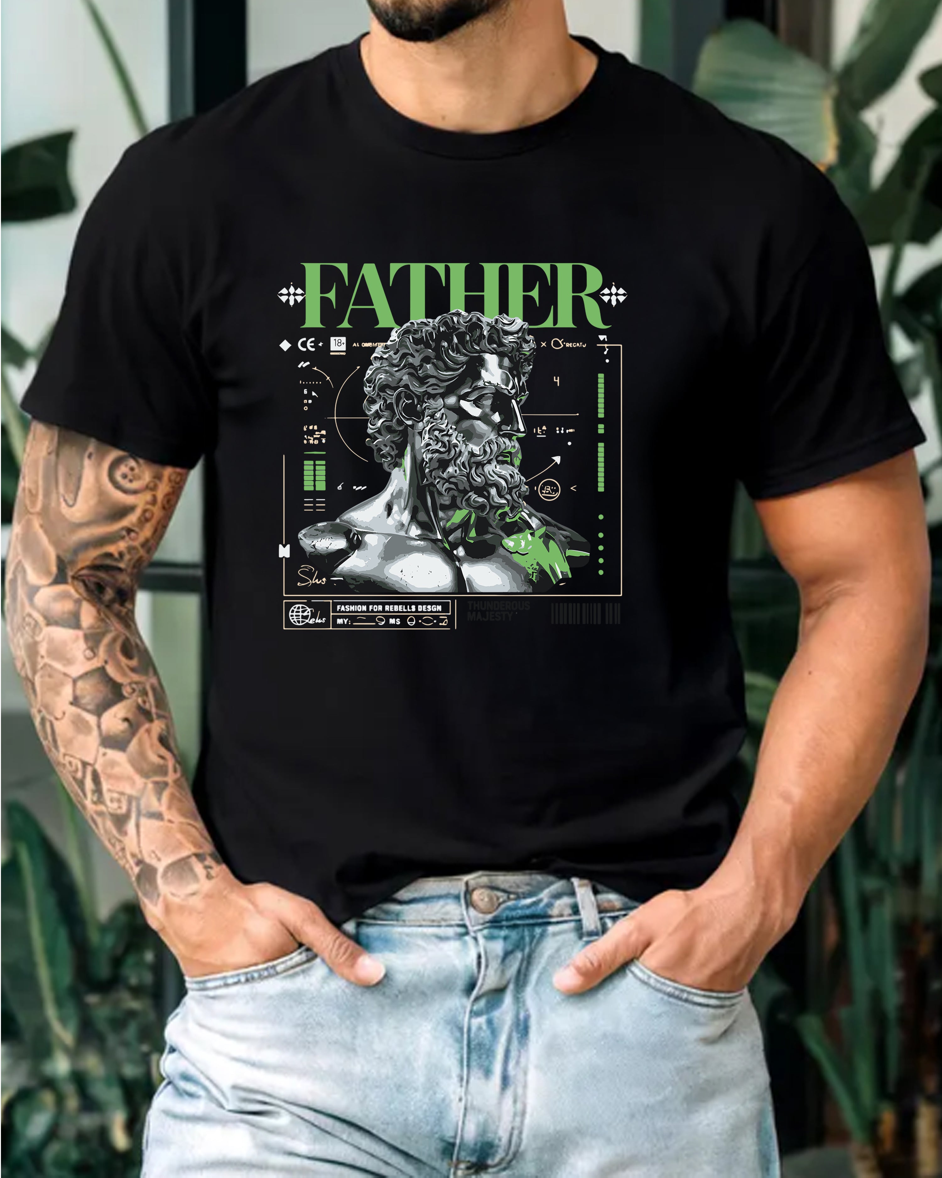 Tricou barbat Father, negru