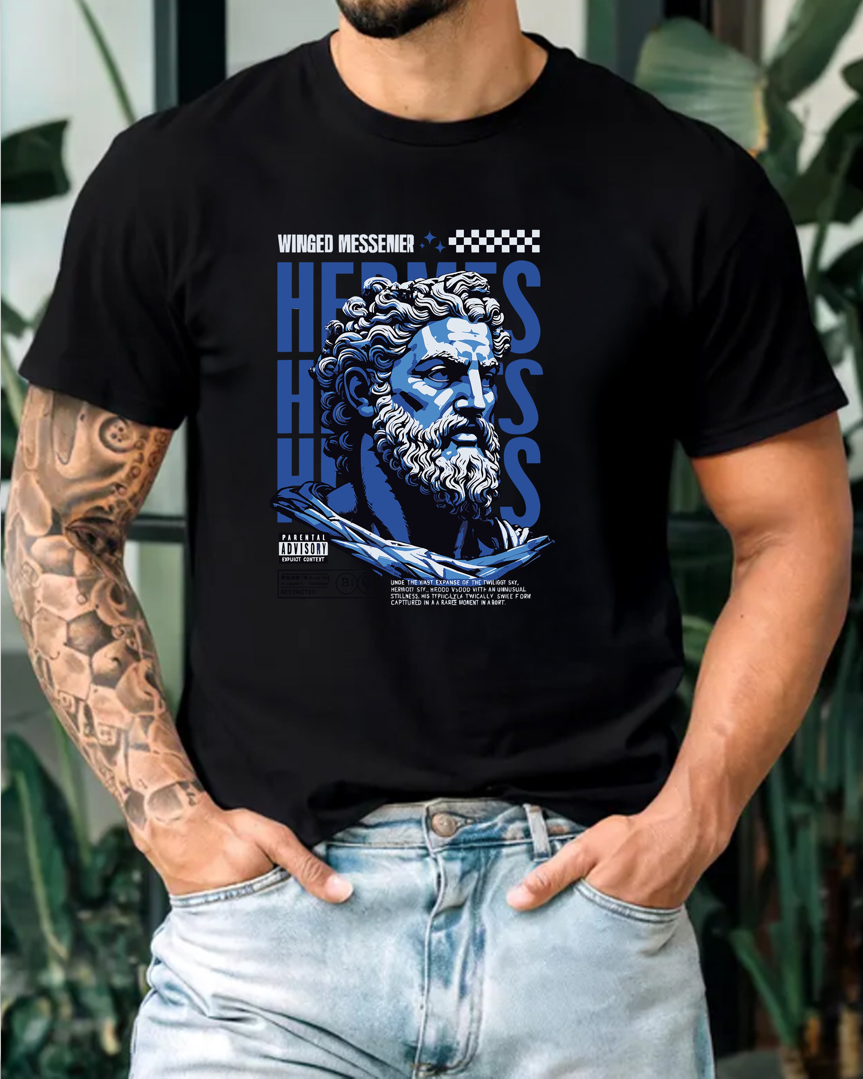 Tricou barbat Hermes, negru