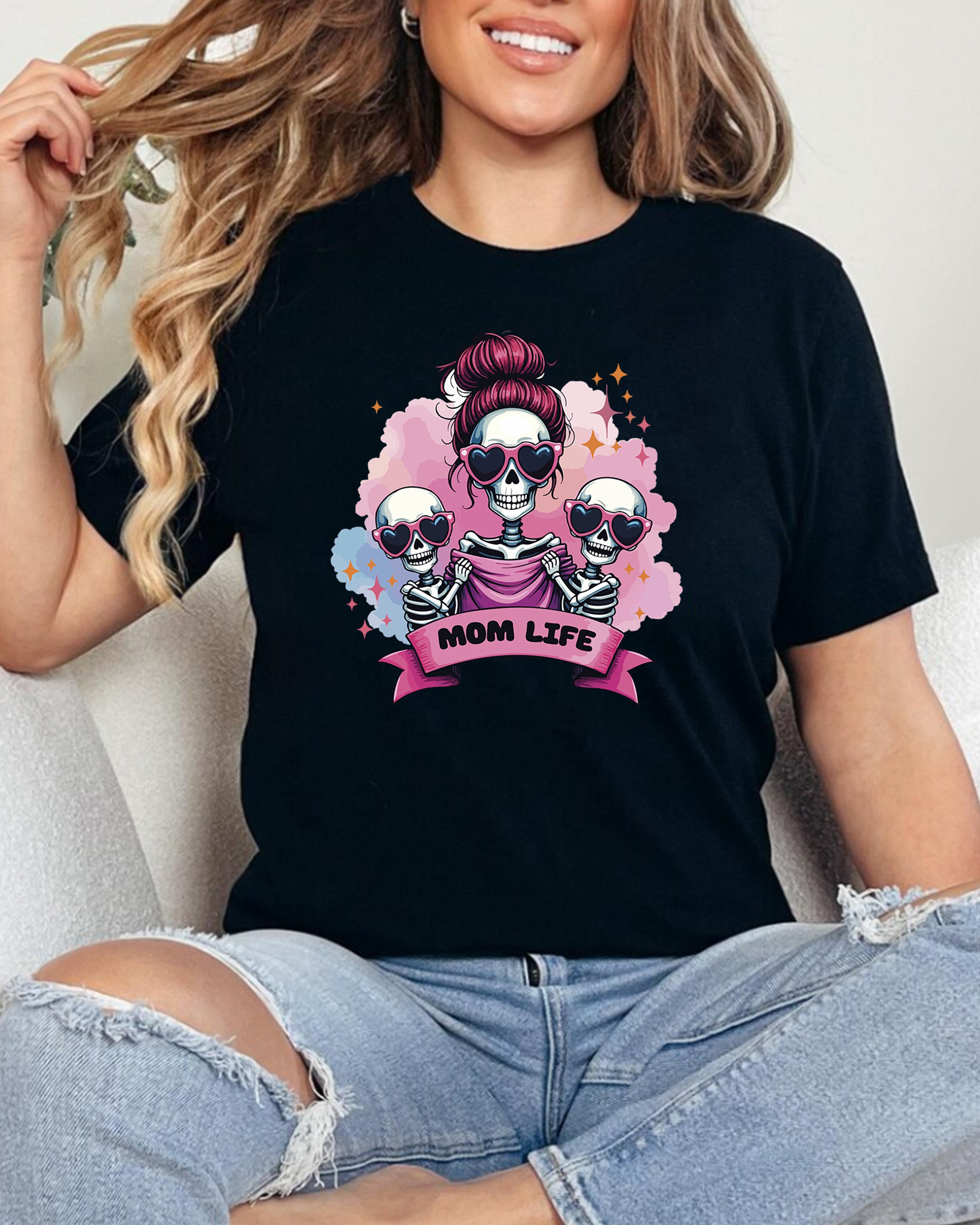 Tricou dama Mom Life, negru