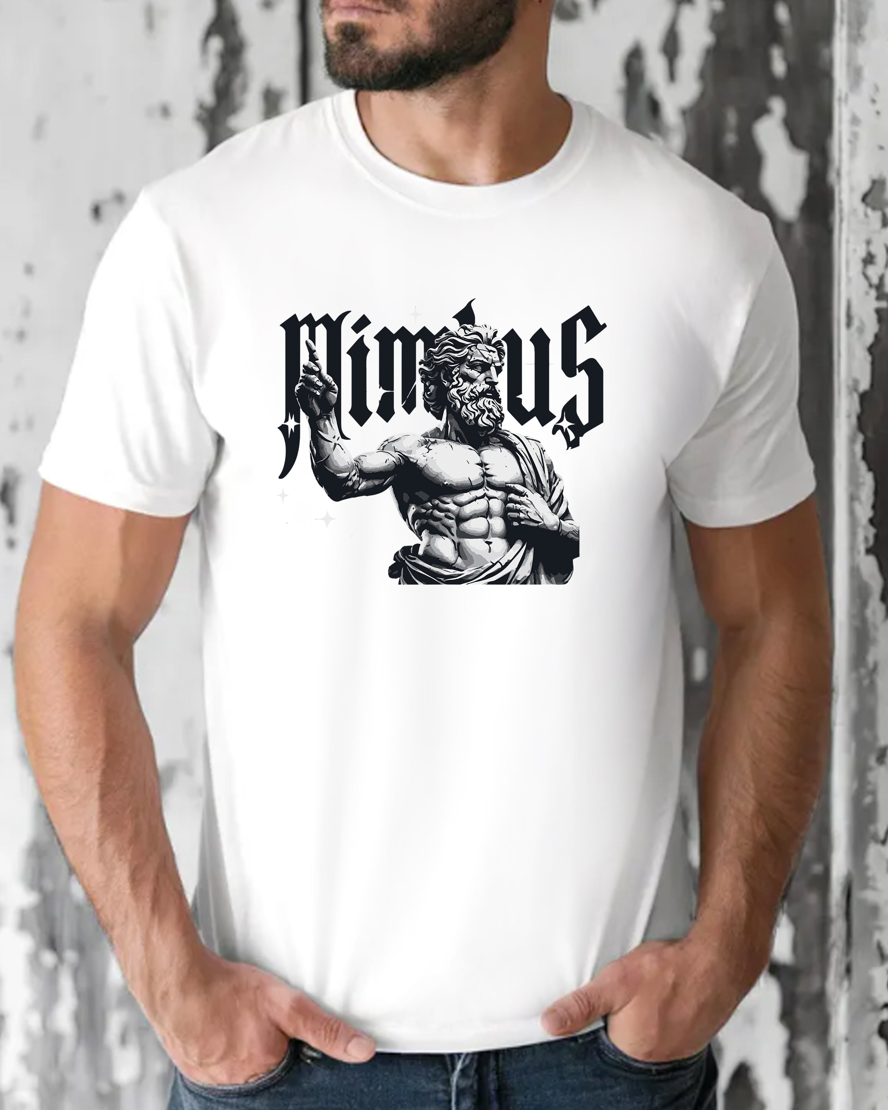 Tricou barbat Zeus, alb