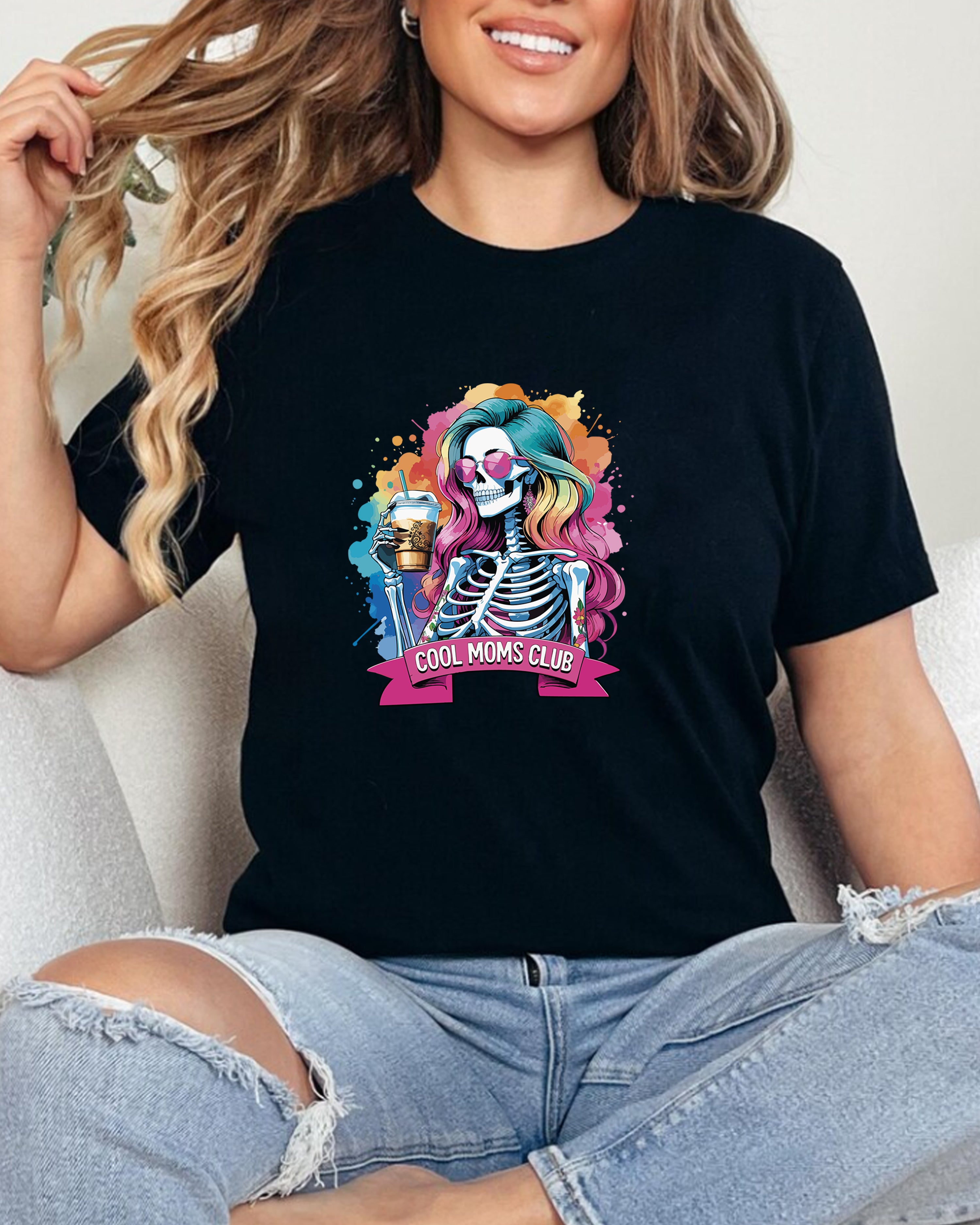 Tricou dama Cool Mums Club , negru