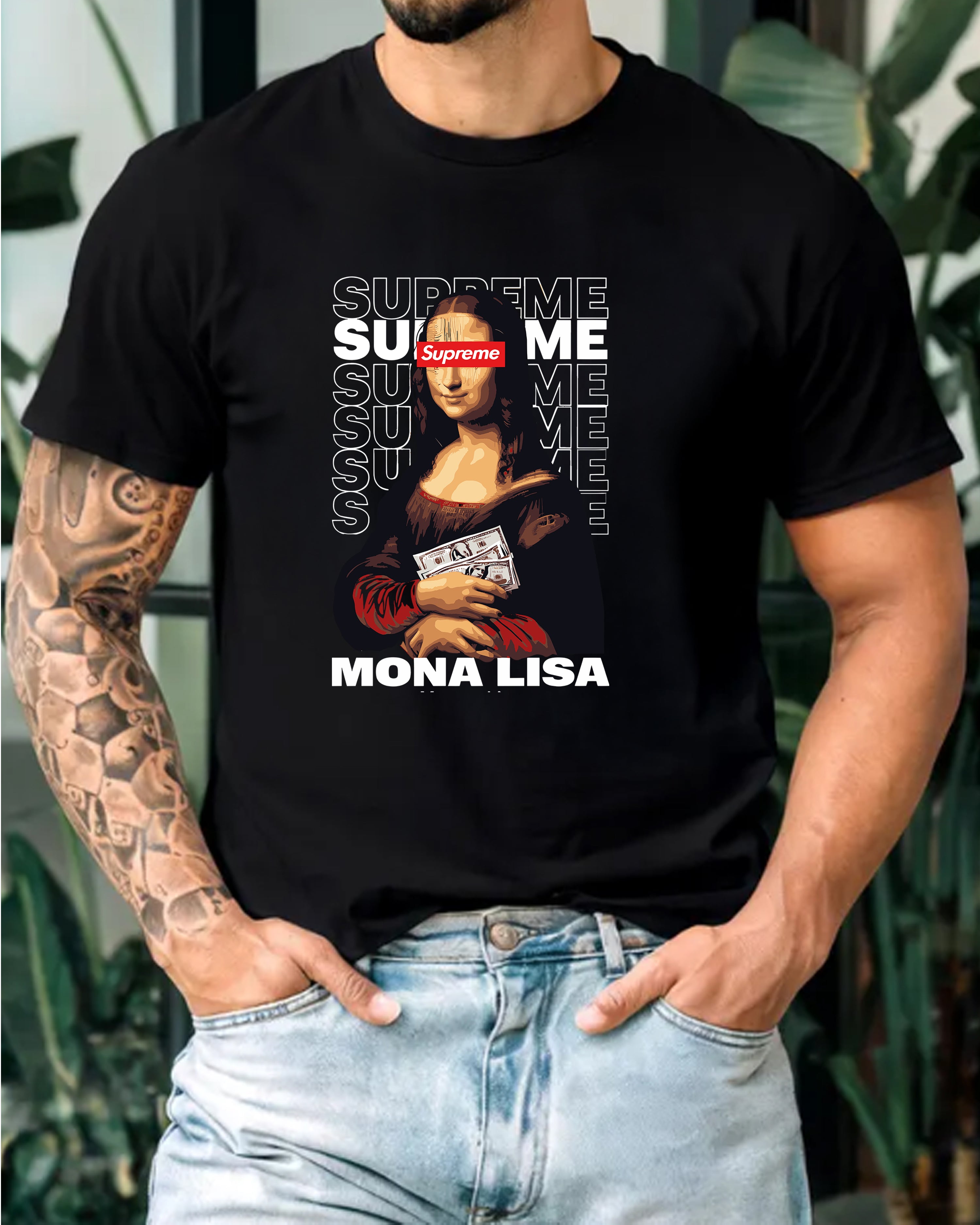 Tricou barbat Monalisa Supreme, negru