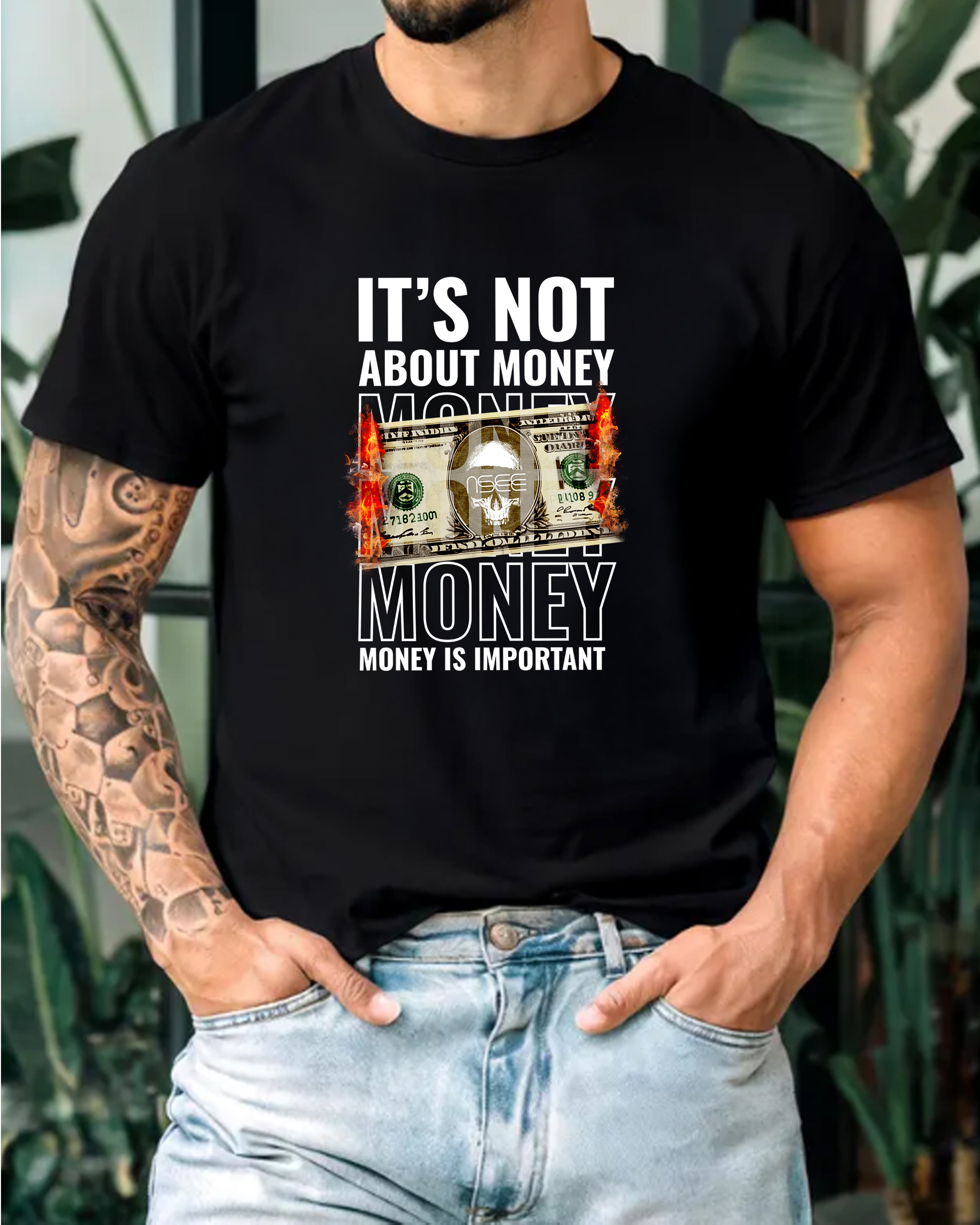 Tricou barbat Its Not About Money, negru
