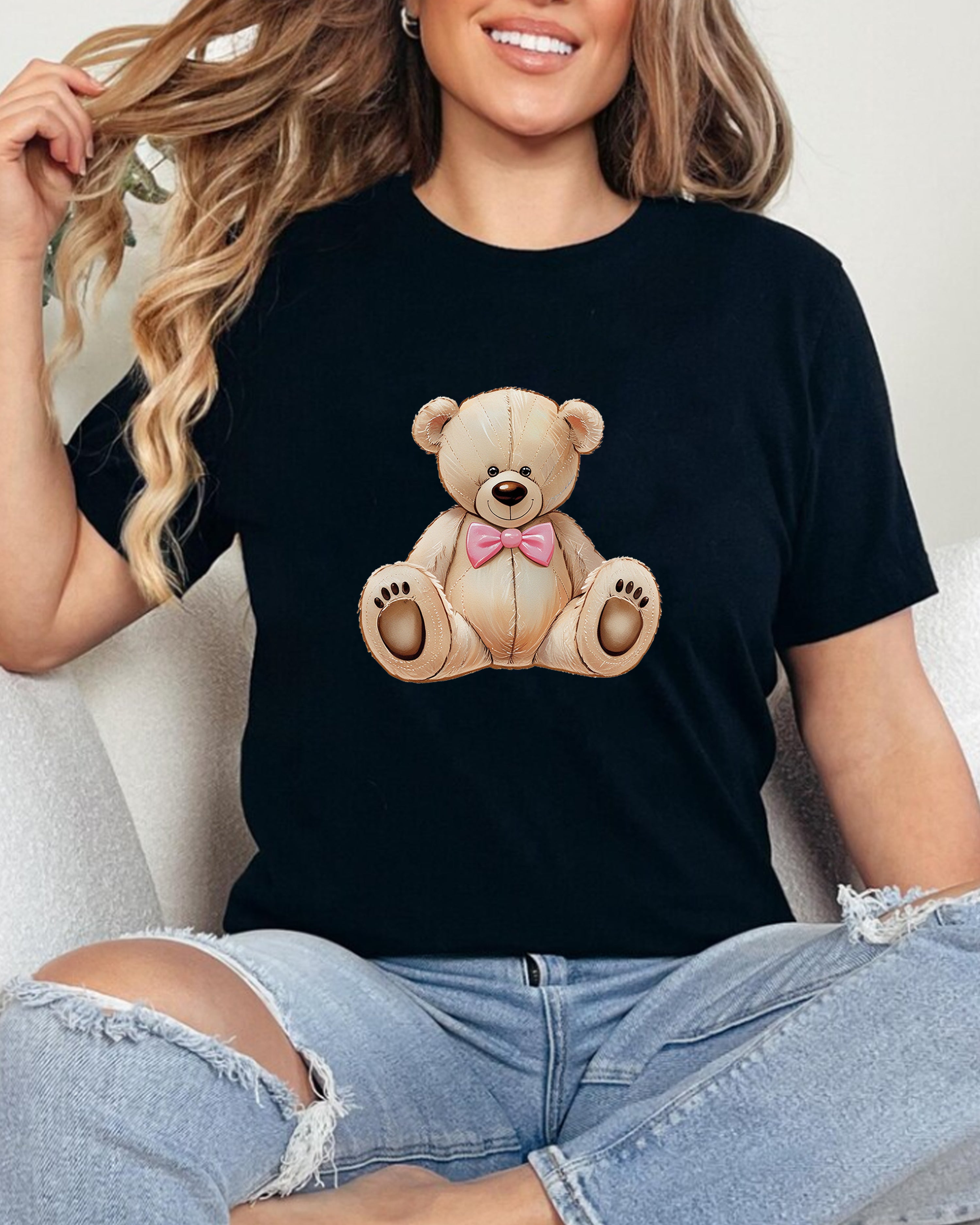 Tricou dama Cuddly Teddy Bear, negru