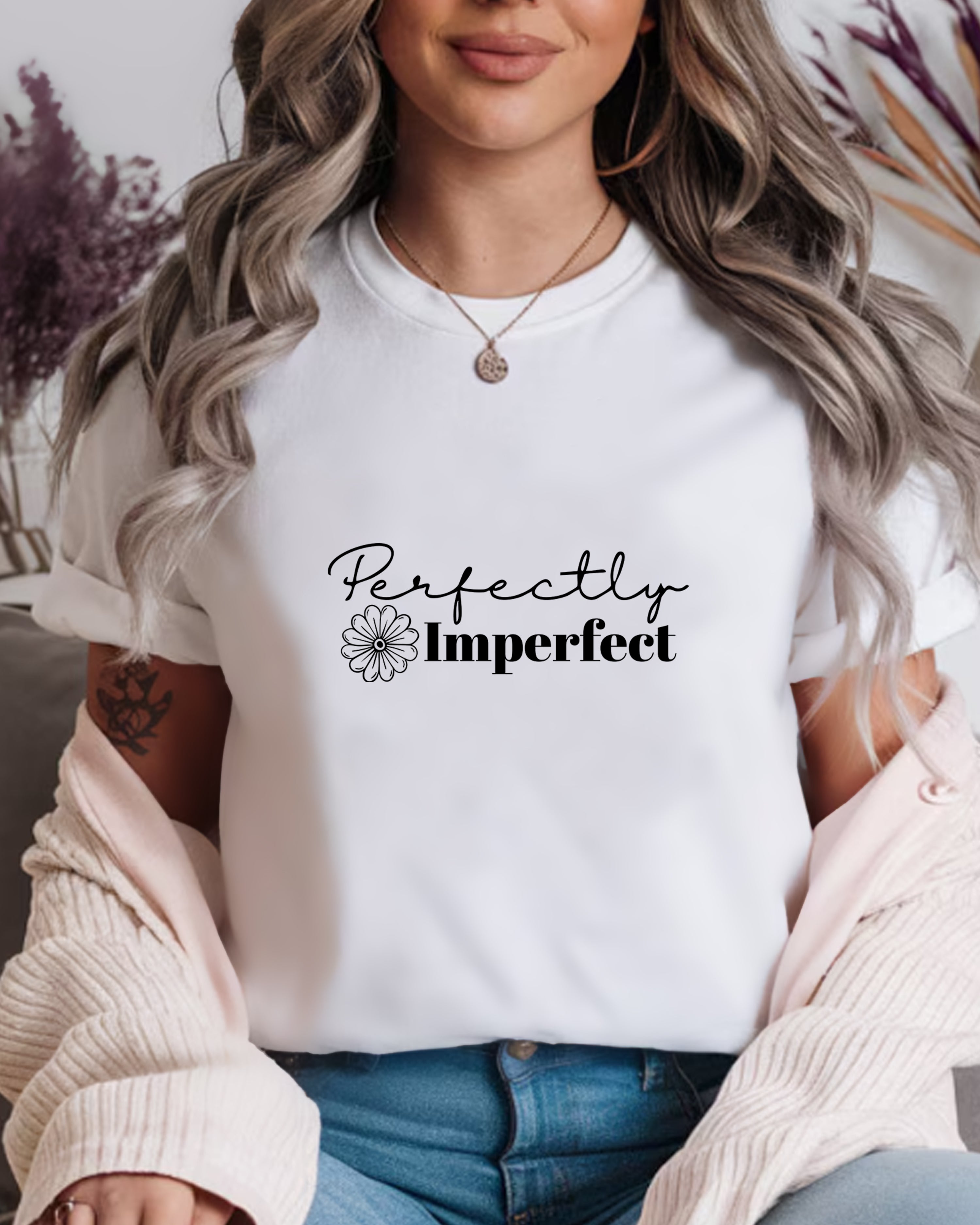 Tricou dama Perfect Flower, alb