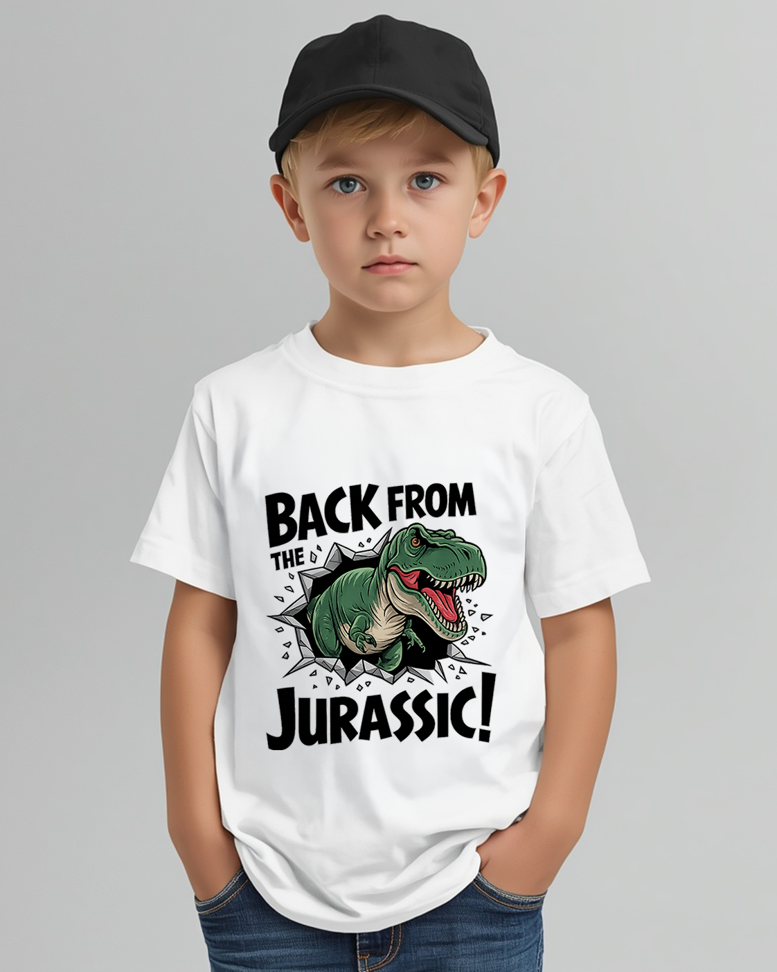 Tricou Copii Back From Jurassic Alb
