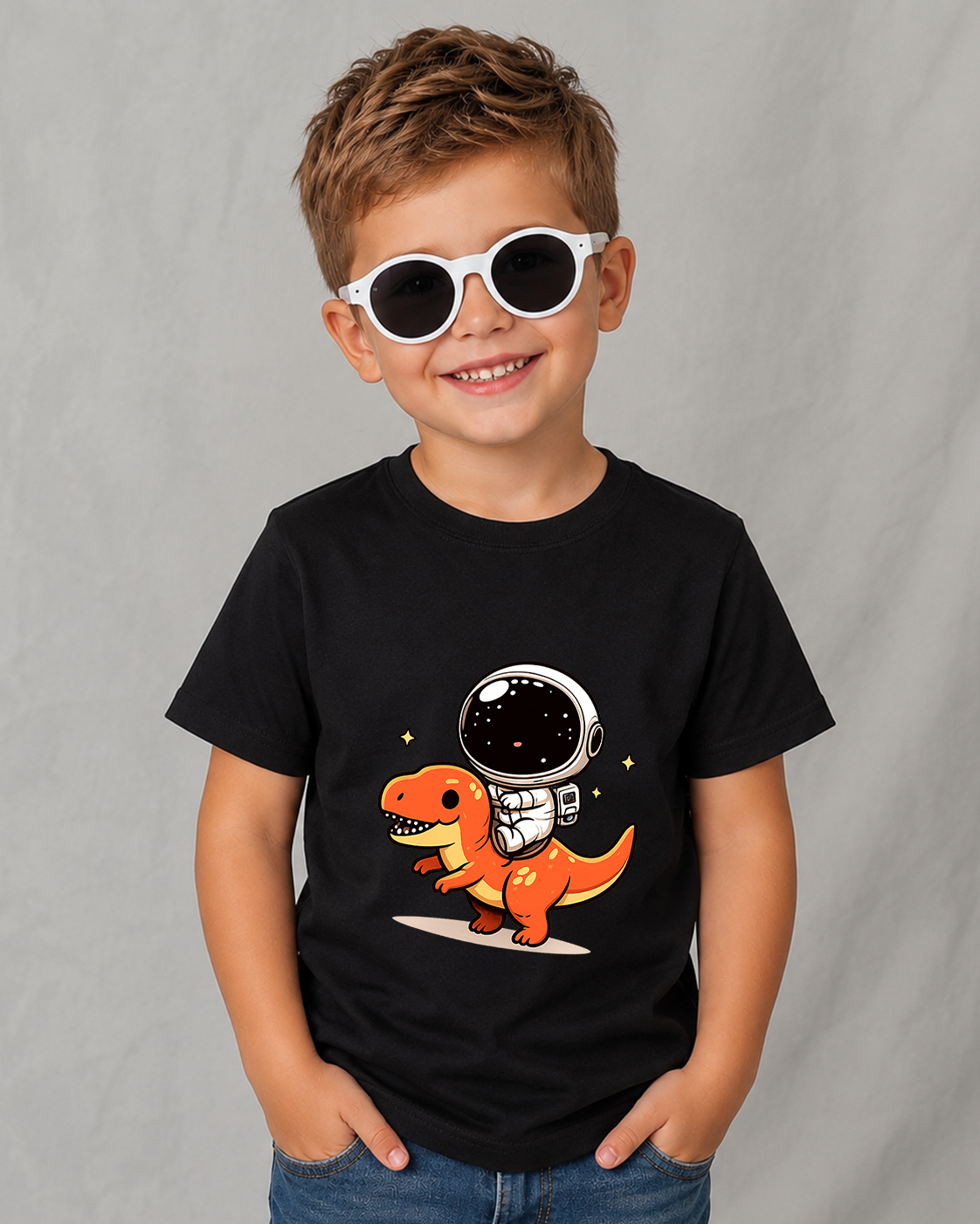 Tricou Copii Astrosaur Negru