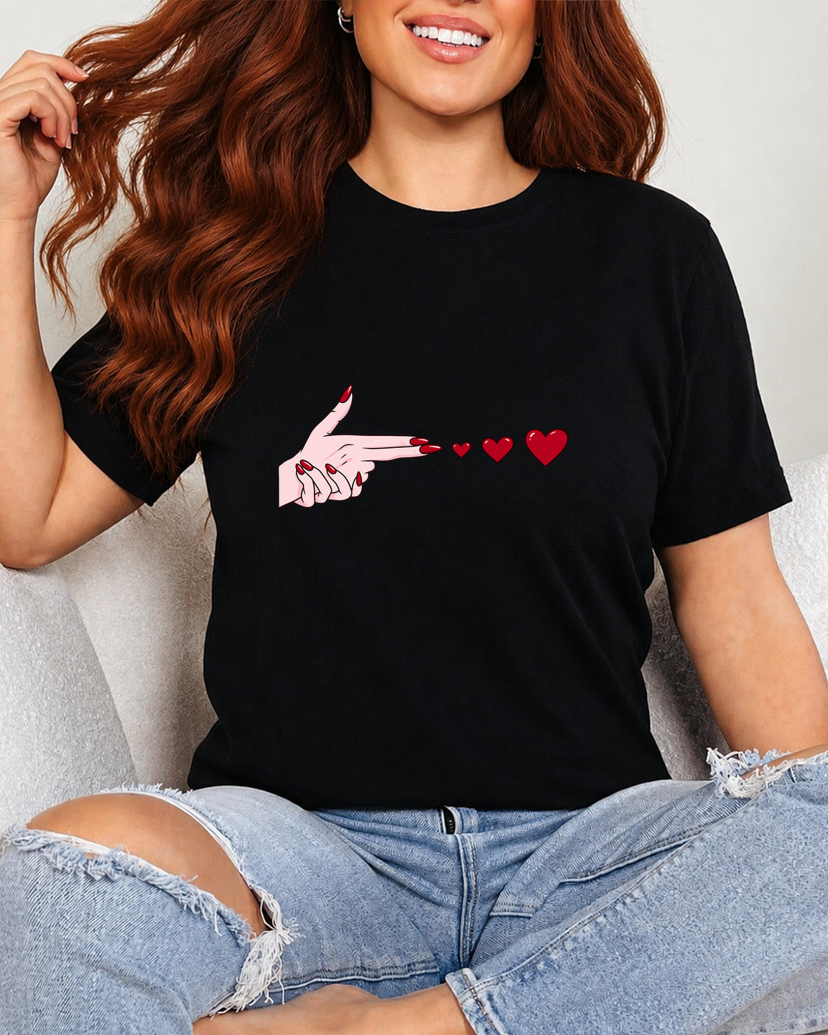 Tricou Damă Love Shot Negru - Unseen