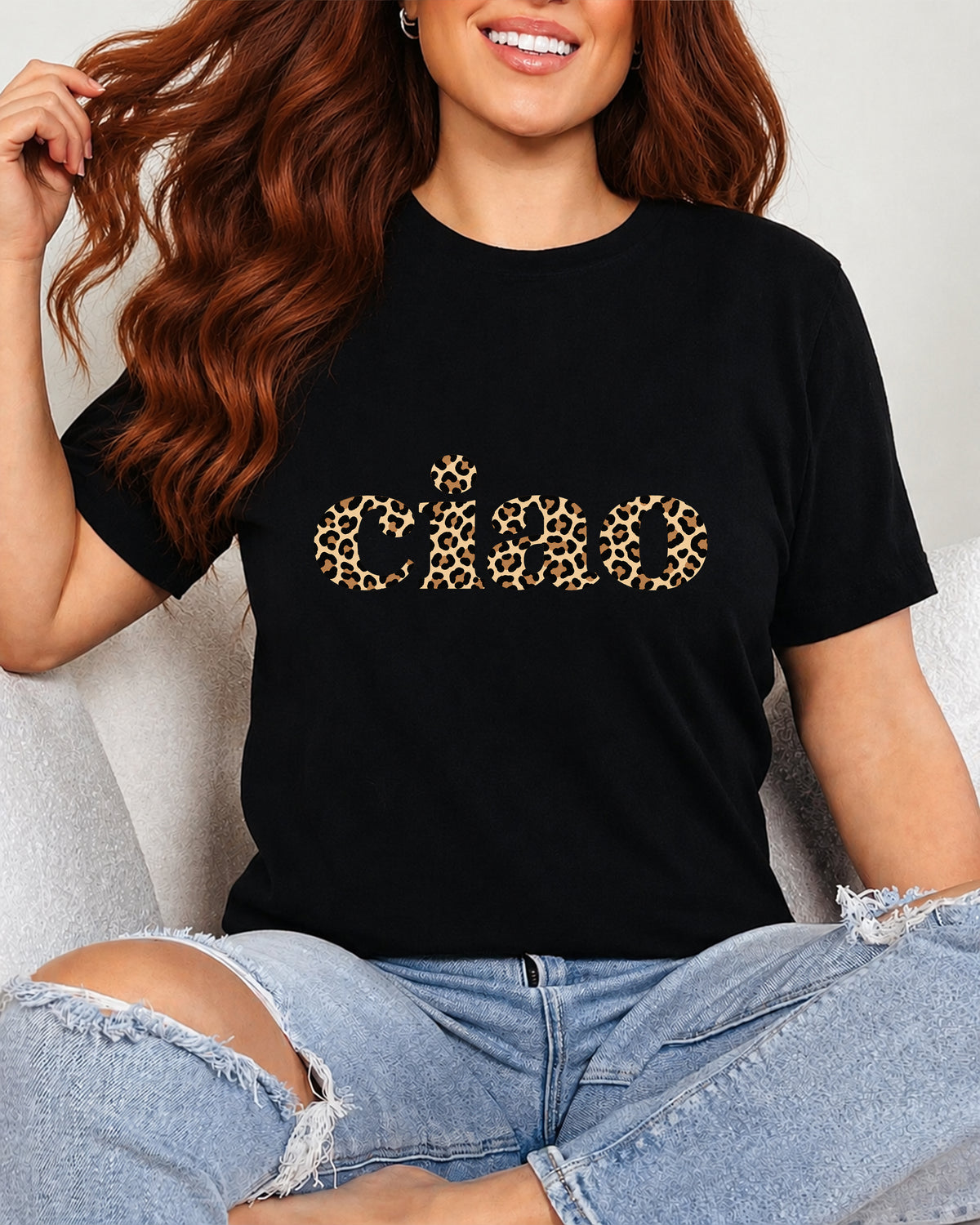 Tricou Damă Ciao Leopard Negru - Unseen