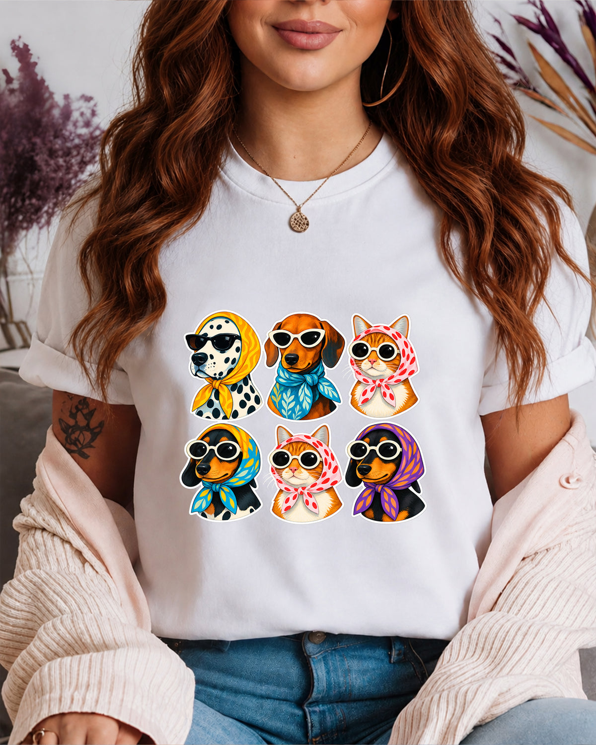 Tricou Damă Chic Pets Alb - Unseen