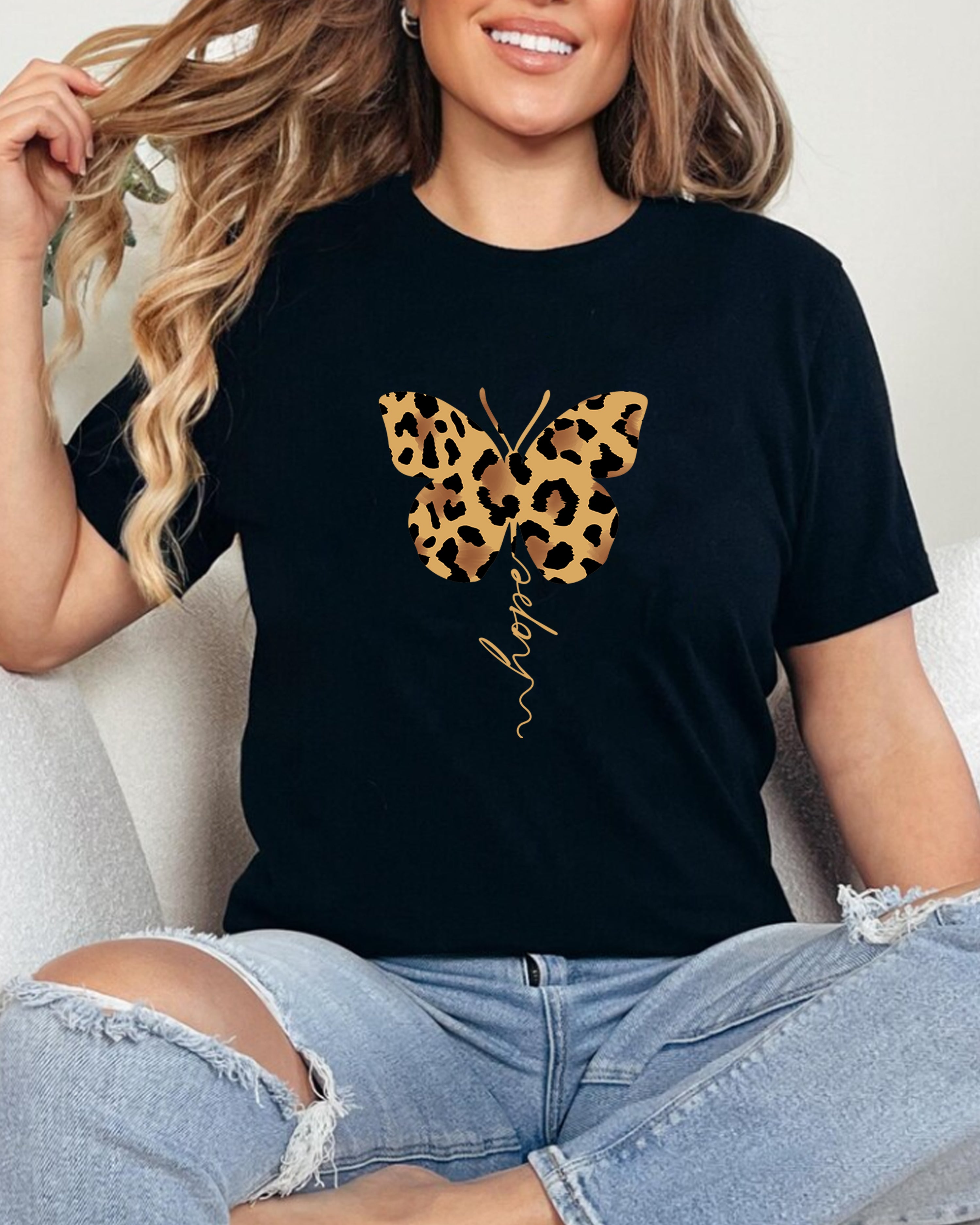 Tricou dama Golden Butterfly, negru