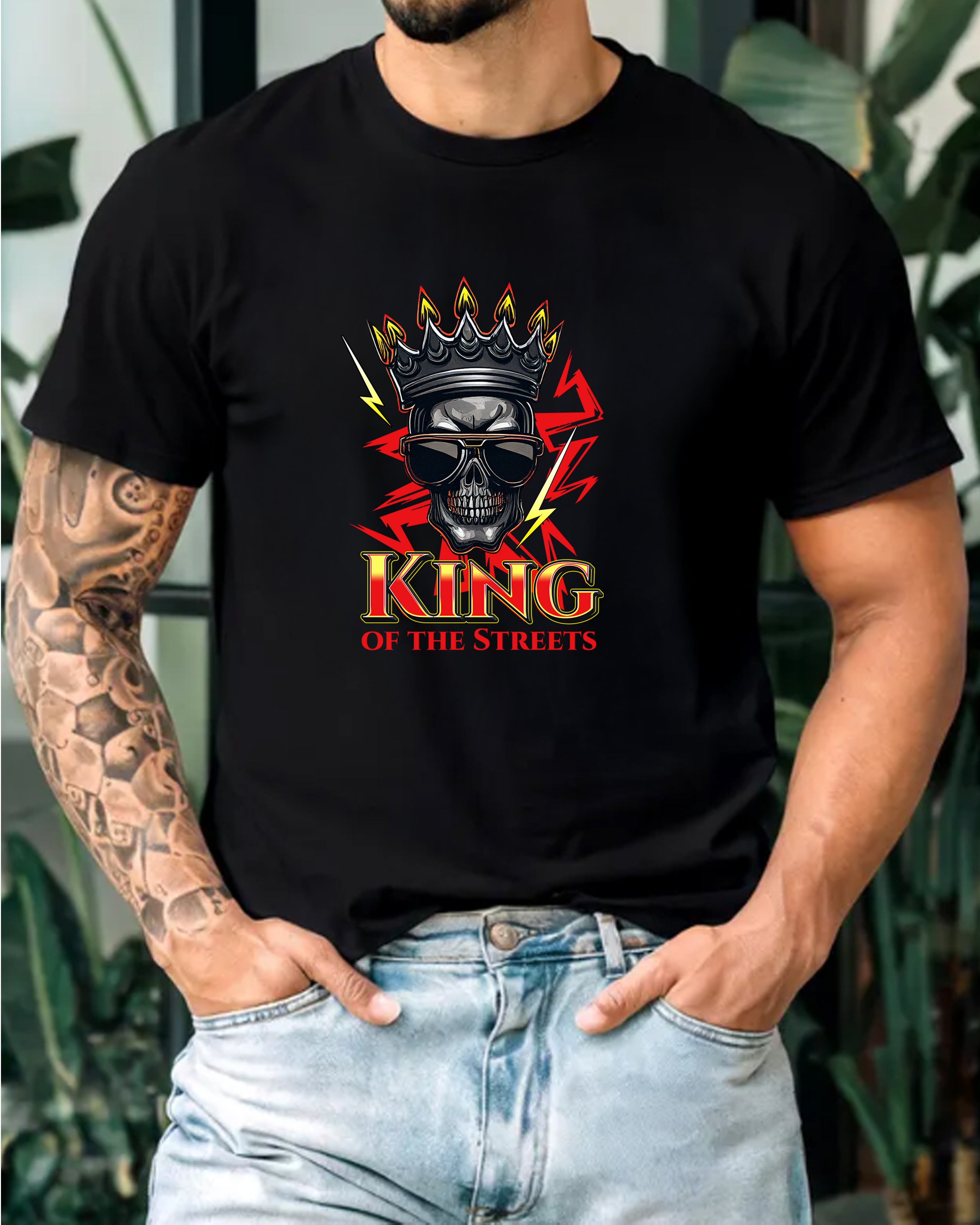 Tricou barbat King Of The Streets, negru