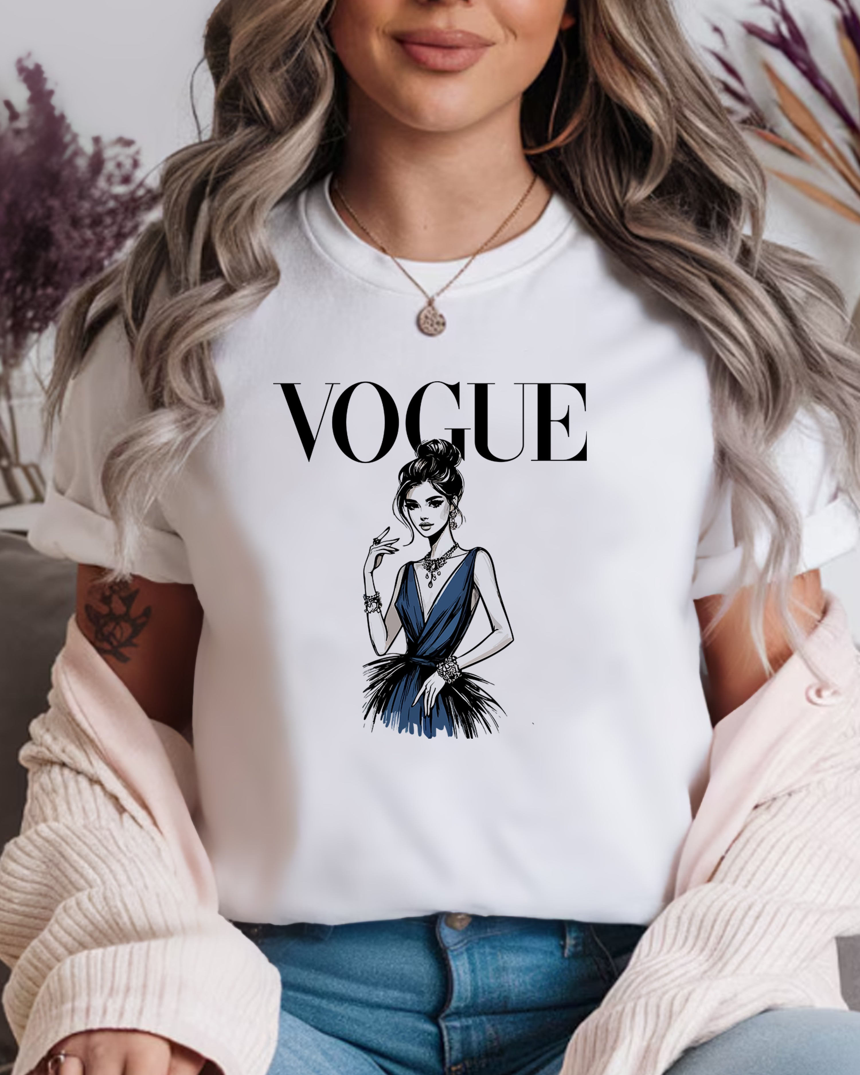 Tricou dama Vogue, alb