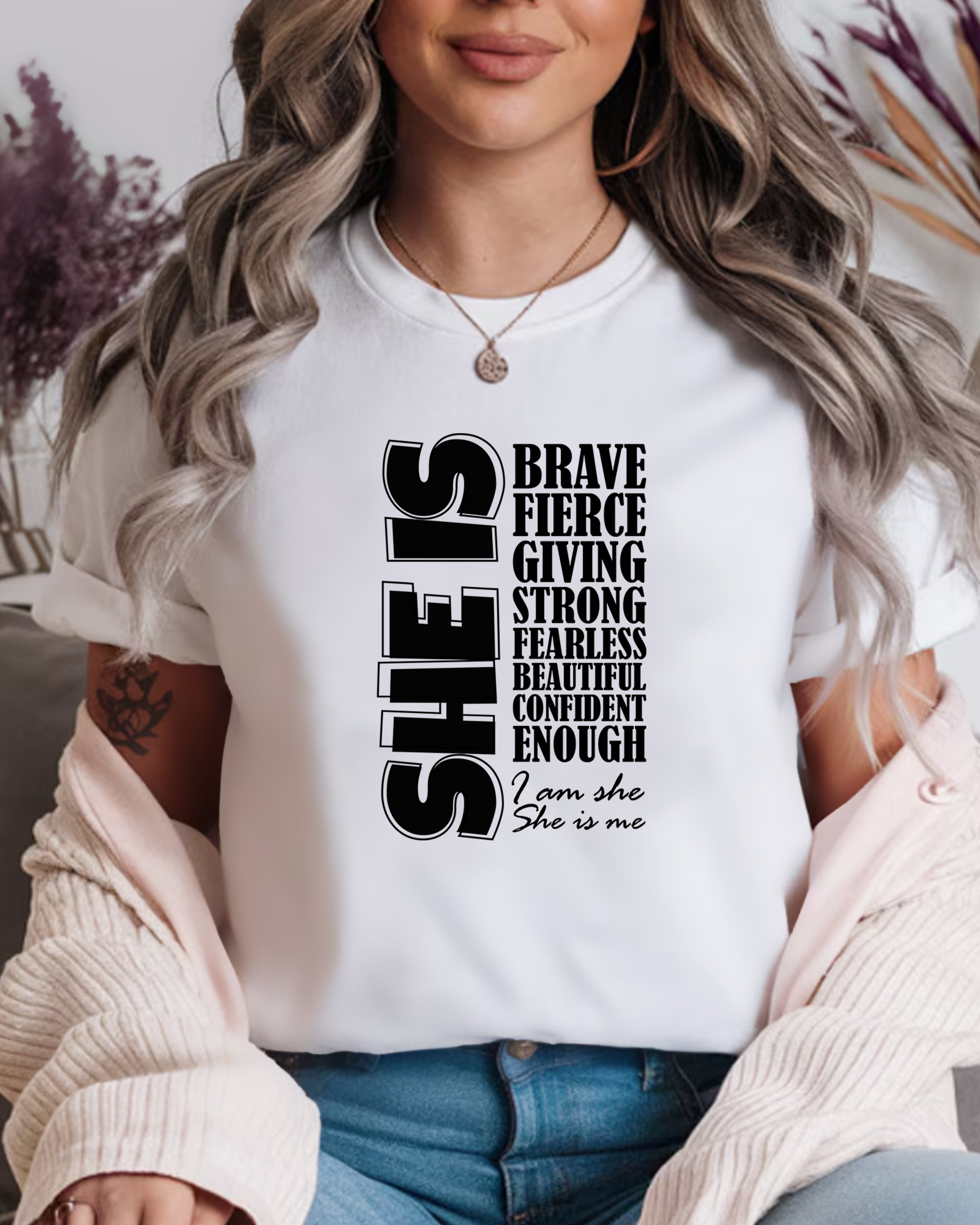 Tricou dama Be Brave, alb