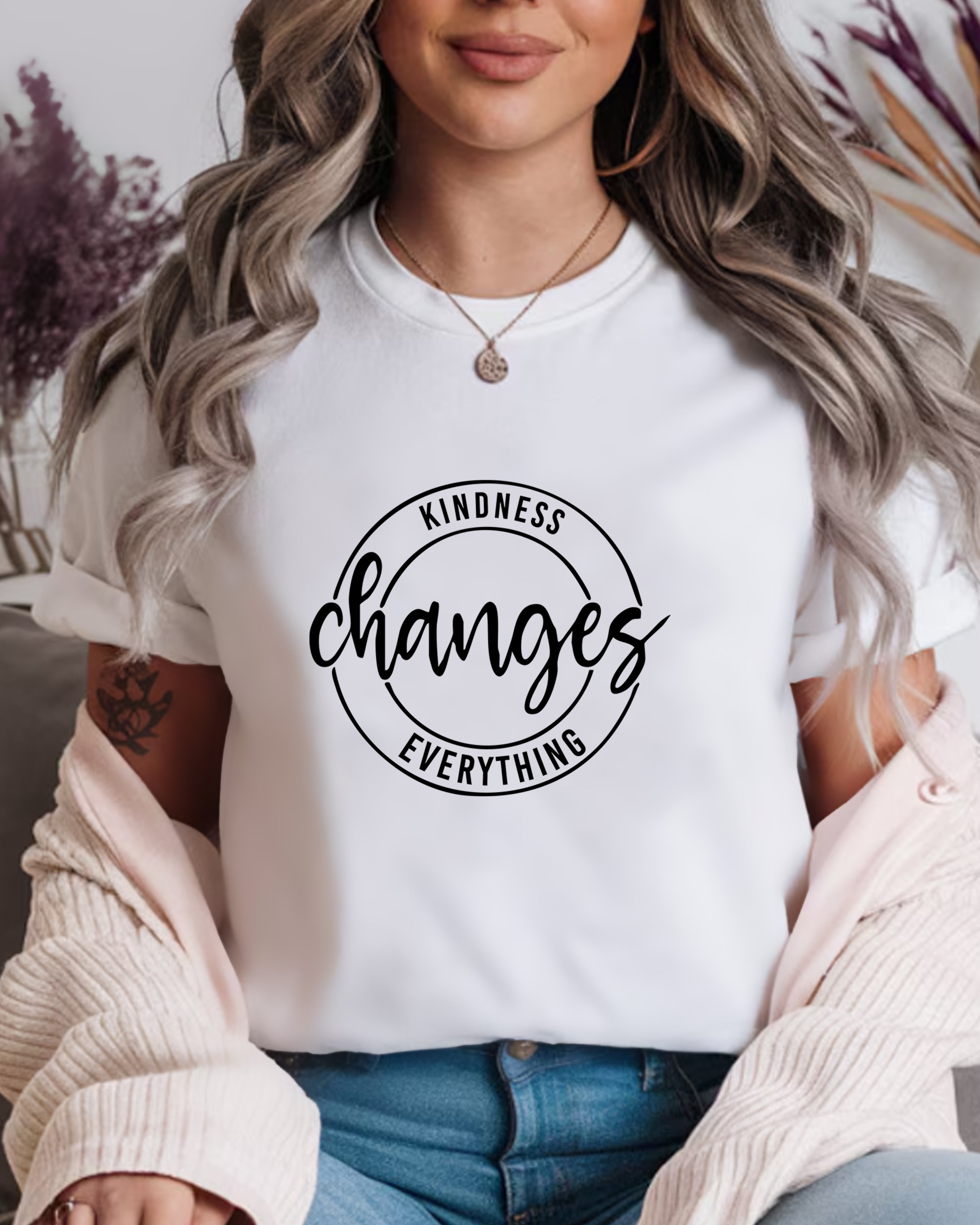 Tricou dama Changes, alb