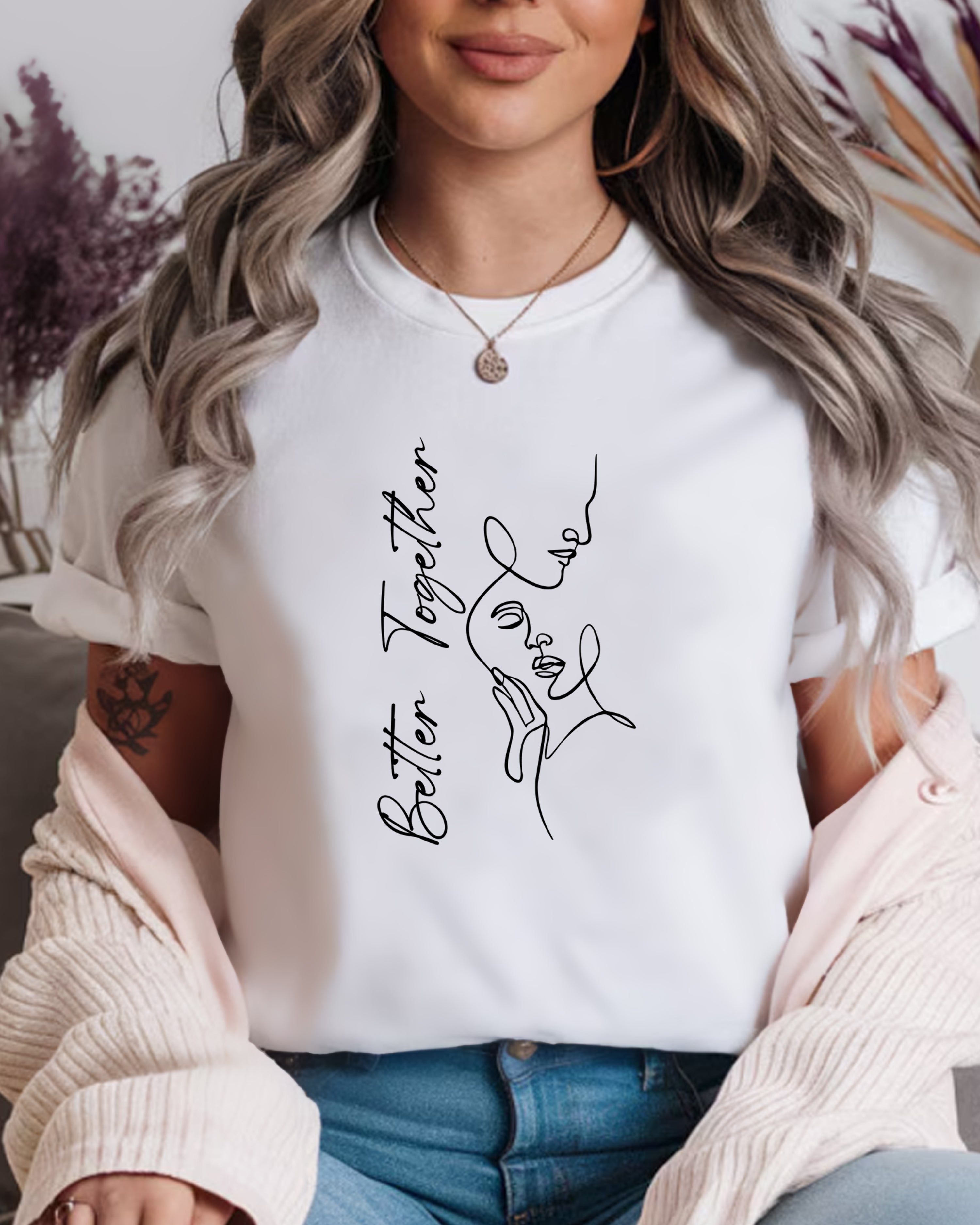 Tricou dama Better Together, alb