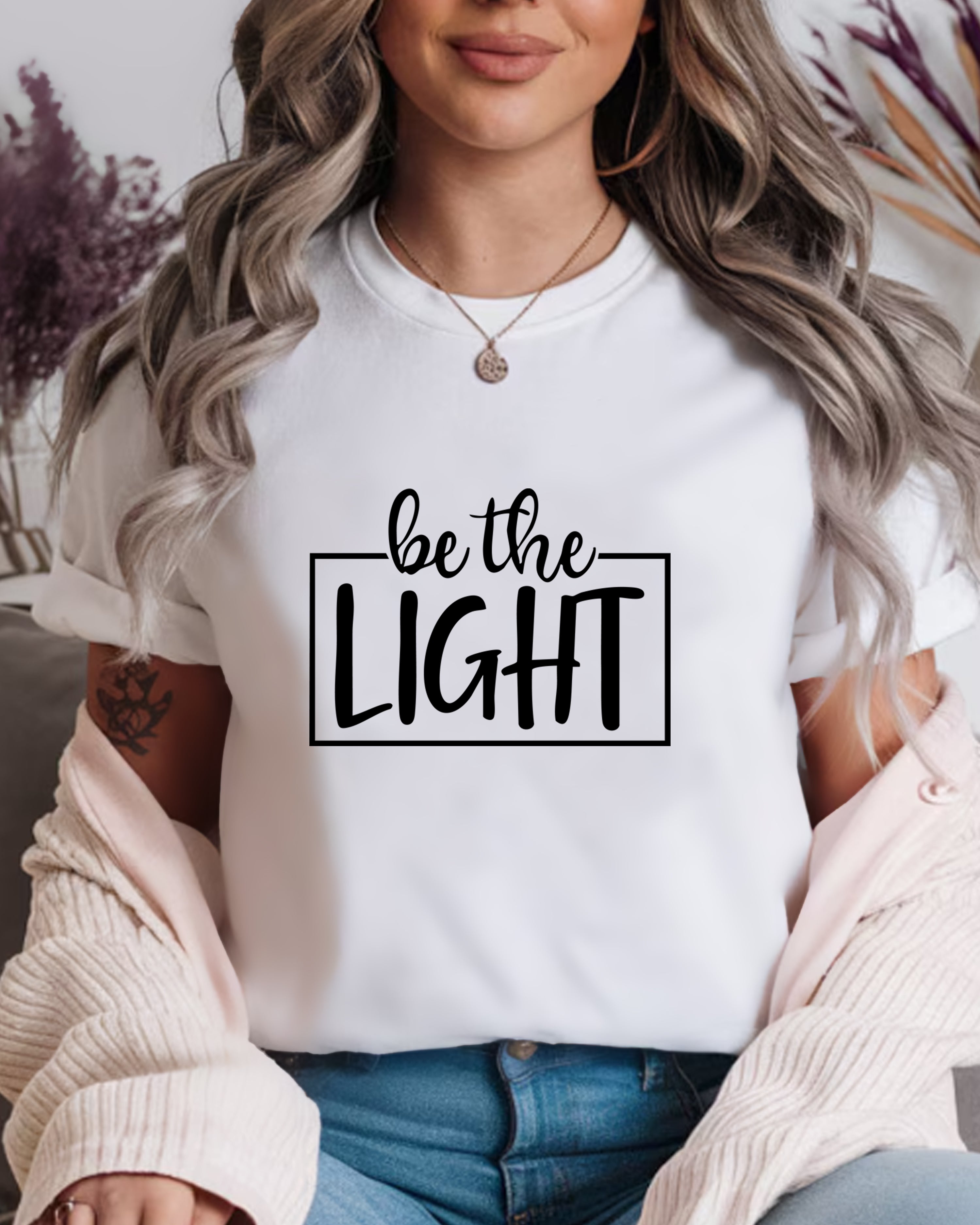 Tricou dama Be The Light, alb