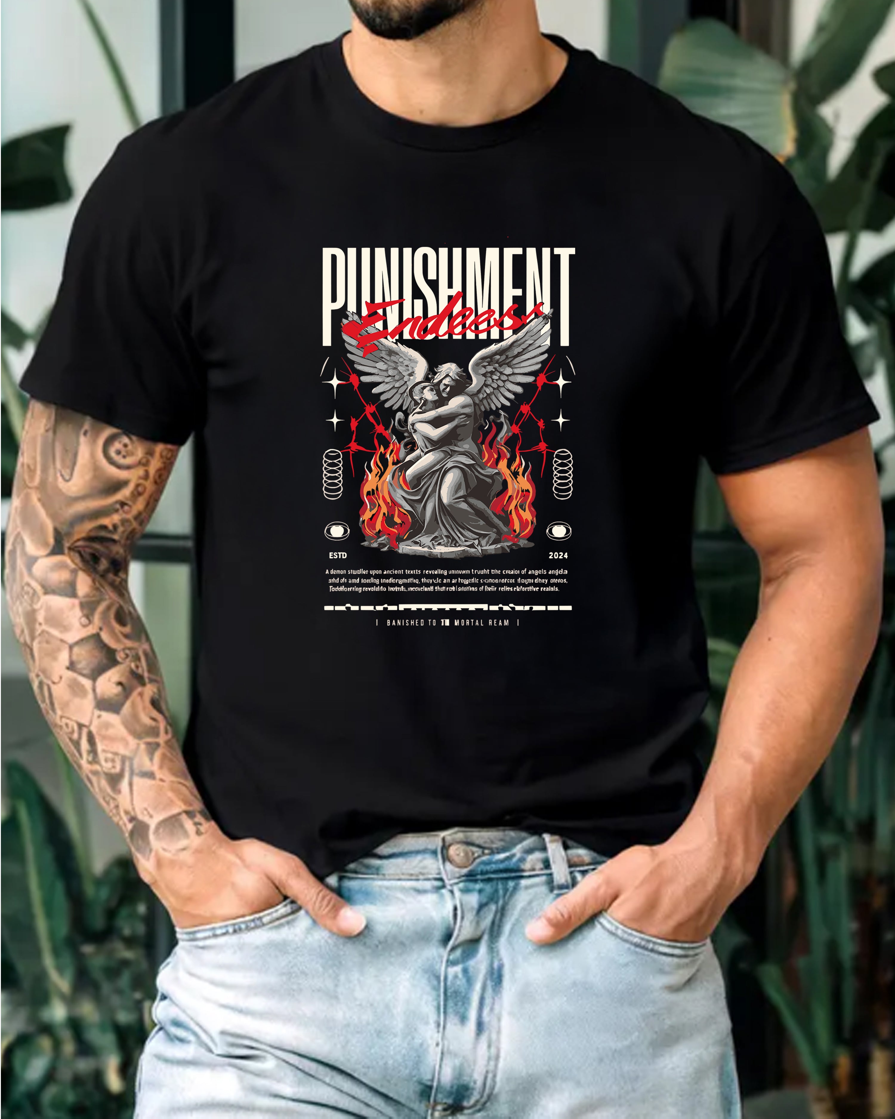 Tricou barbat Punishment, negru