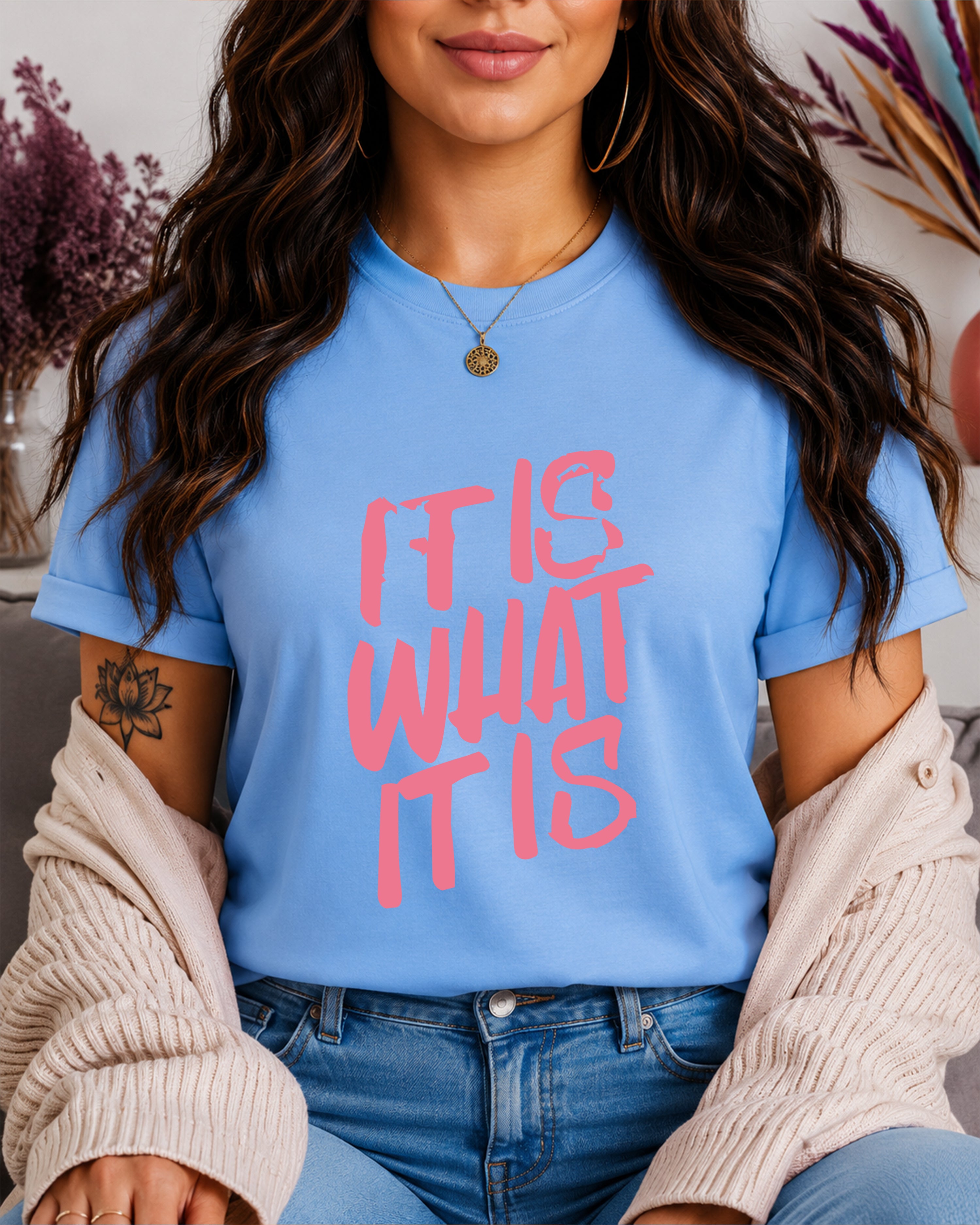 Tricou Dama It Is What It Is Albastru