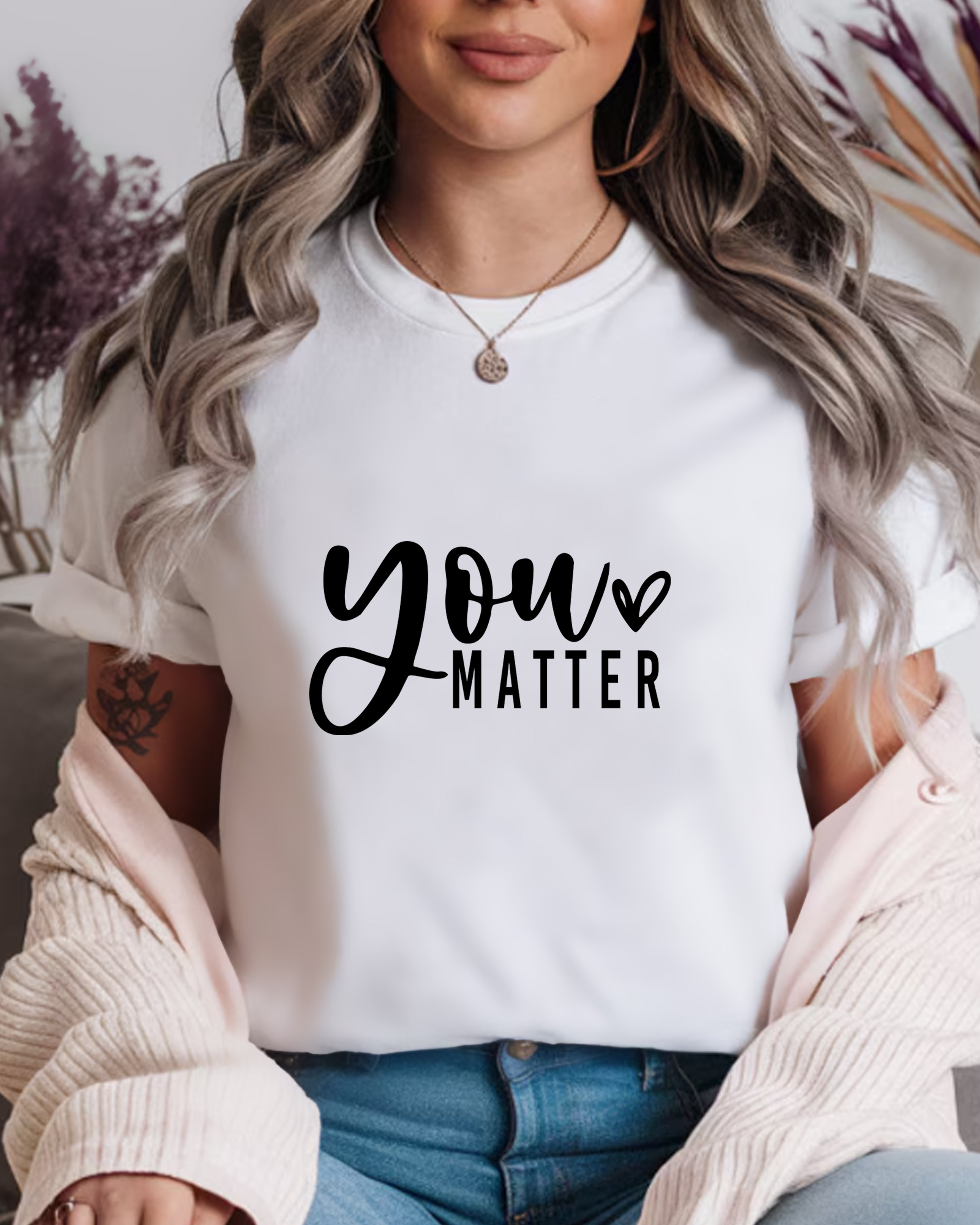 Tricou dama You Matter V2, alb
