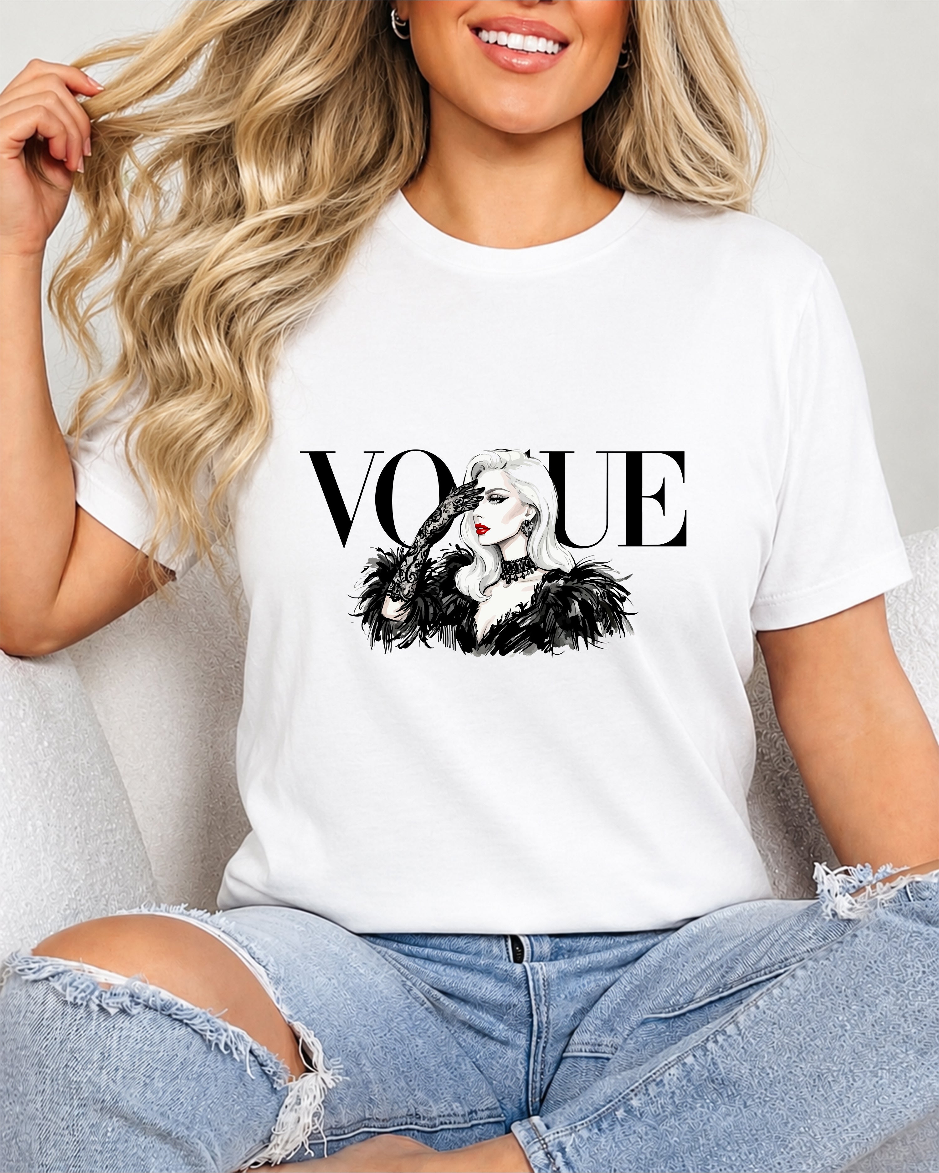 Tricou Dama Vogue Woman Alb
