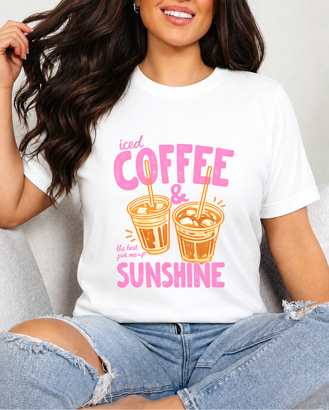 Tricou Dama Coffee Sunshine Alb