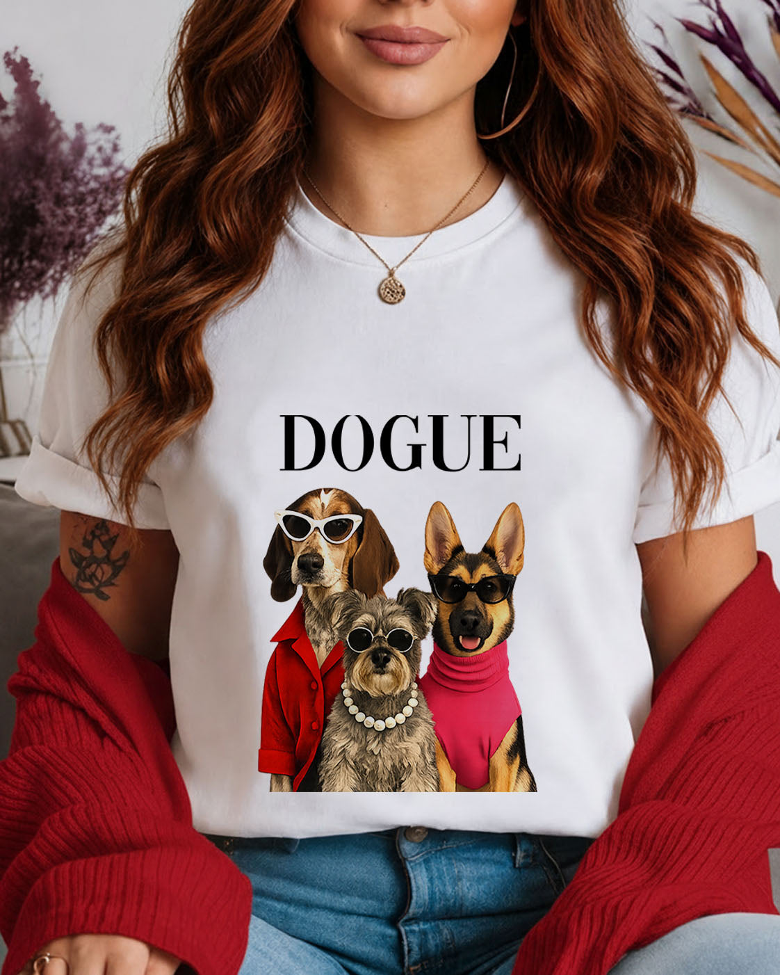 Tricou Dama Dogue Alb