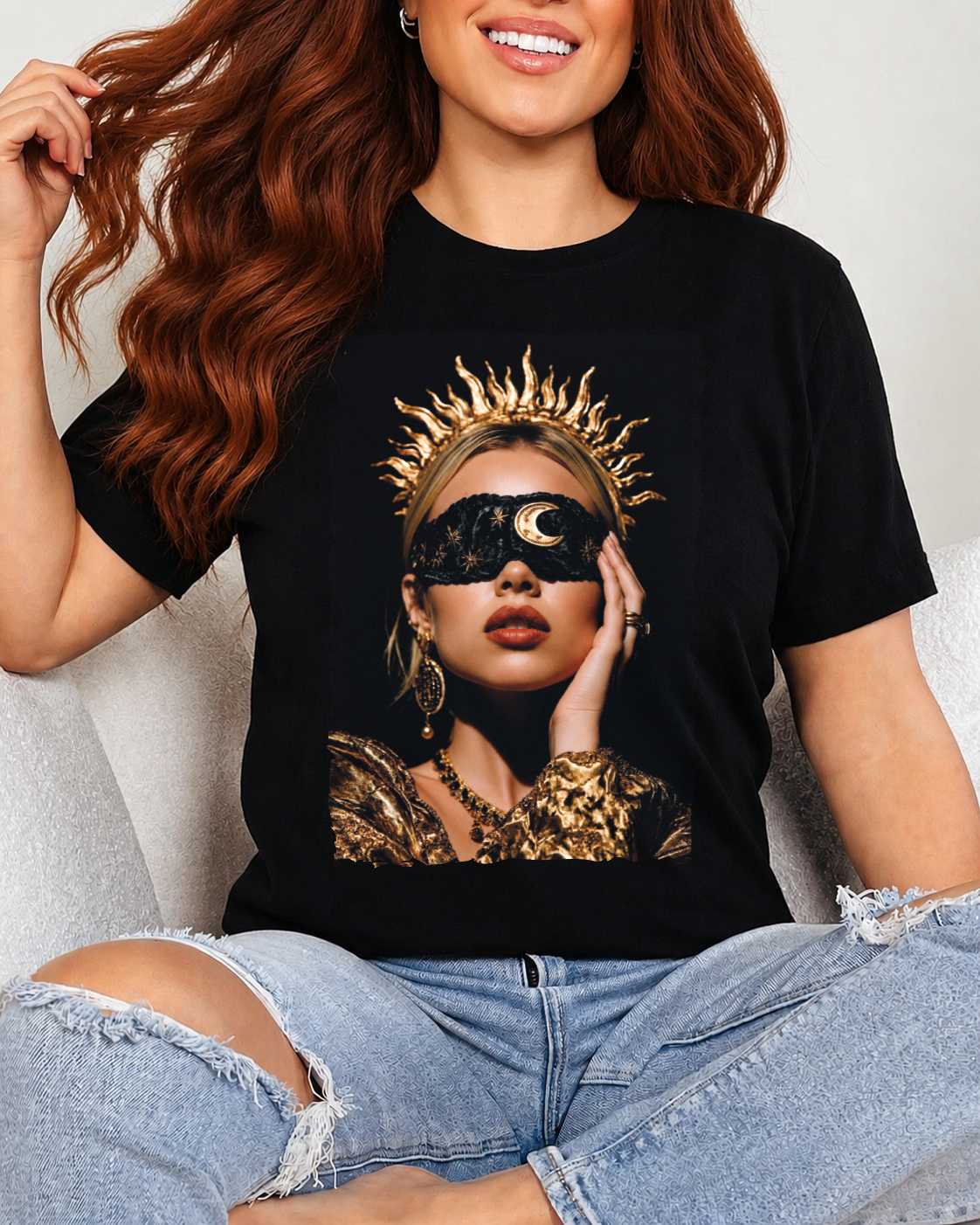 Tricou Dama Golden Muse Negru