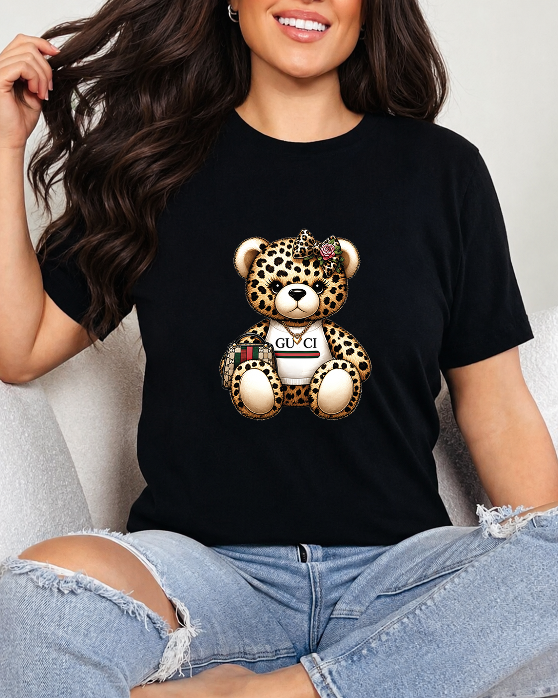 Tricou Dama Luxury Teddy Bear Negru