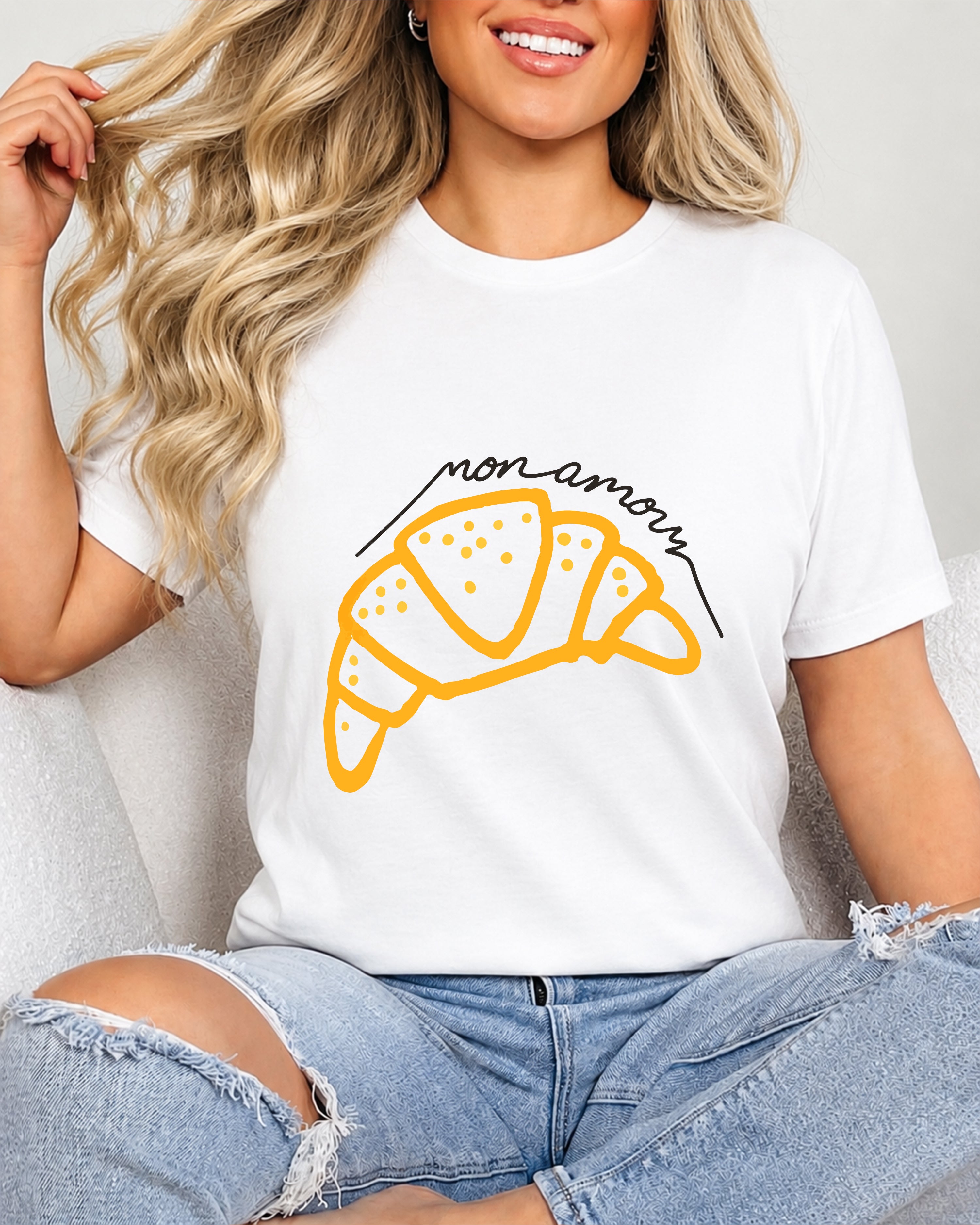 Tricou Dama Croissant Alb