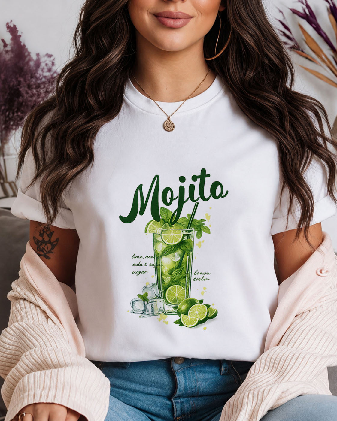 Tricou Dama Mojito Green Alb