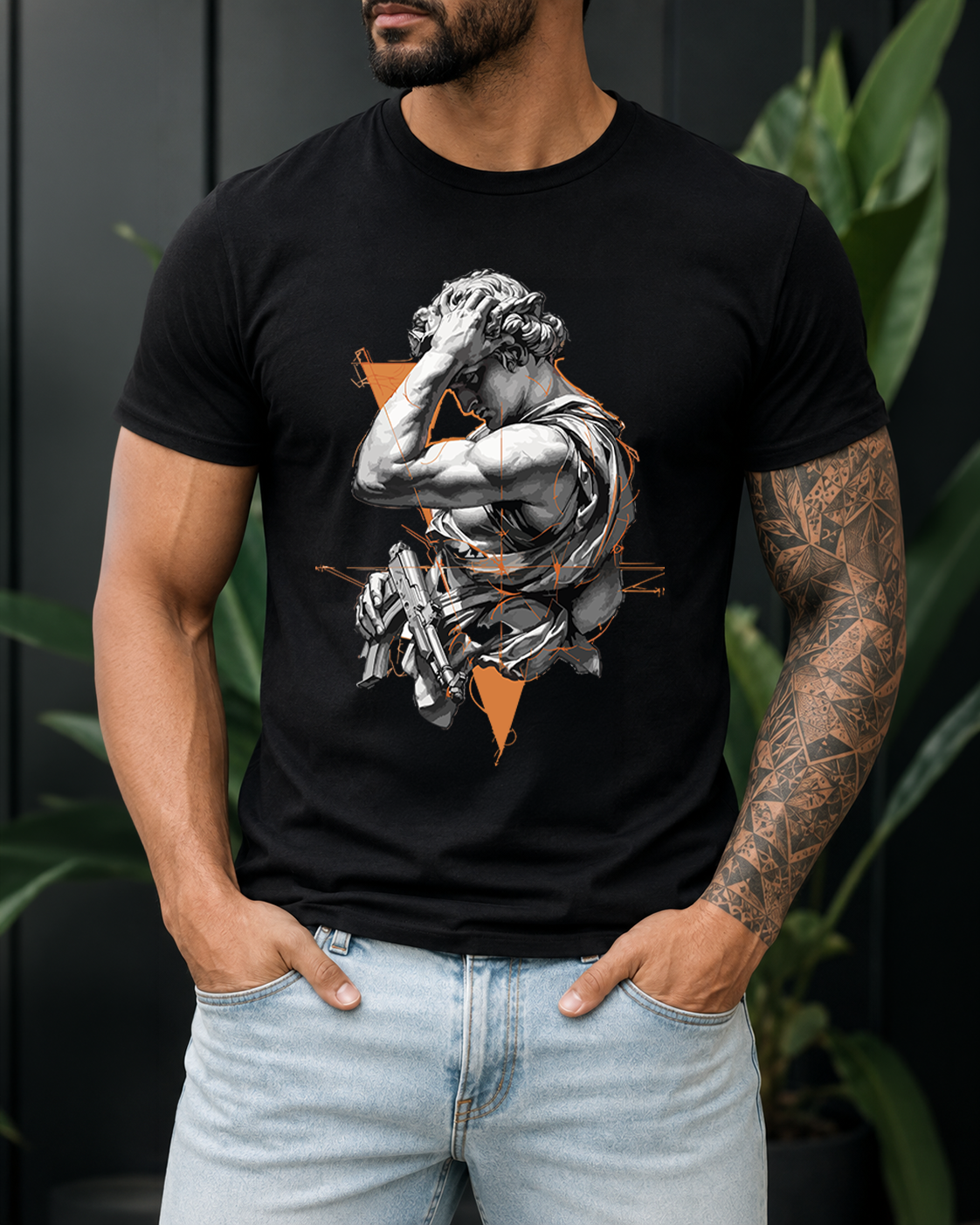 Tricou Barbat Rebel David Negru