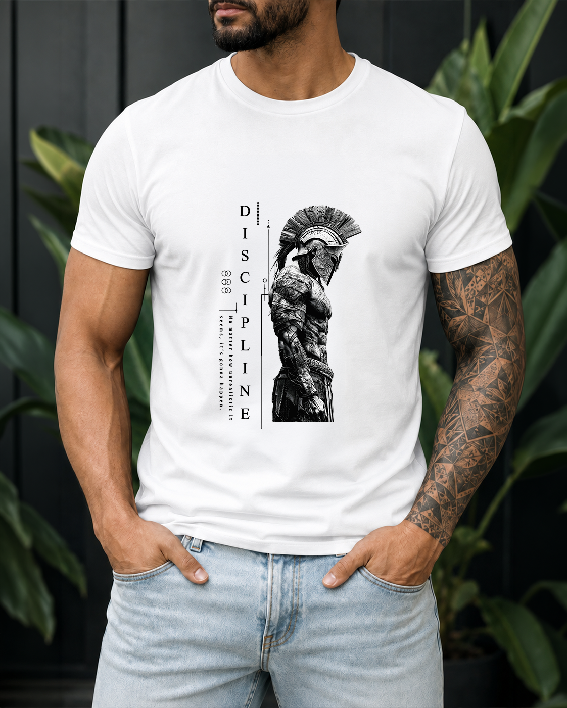 Tricou Barbat Spartan Discipline Alb