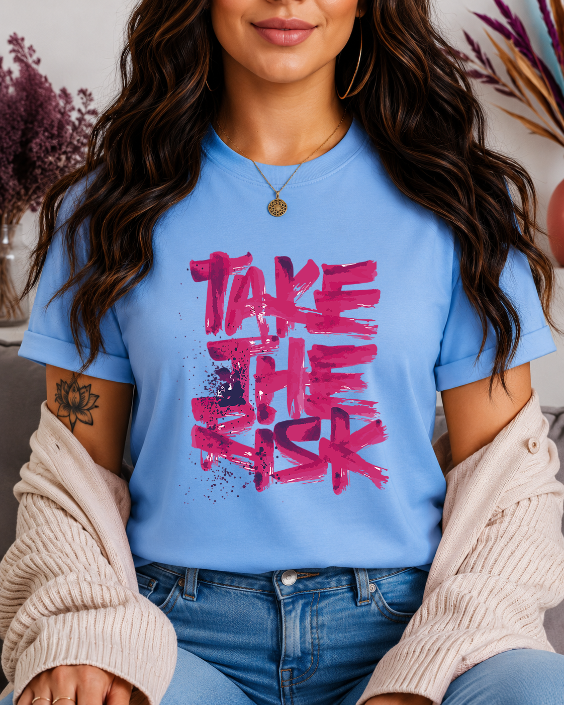 Tricou Dama Take The Risk Albastru
