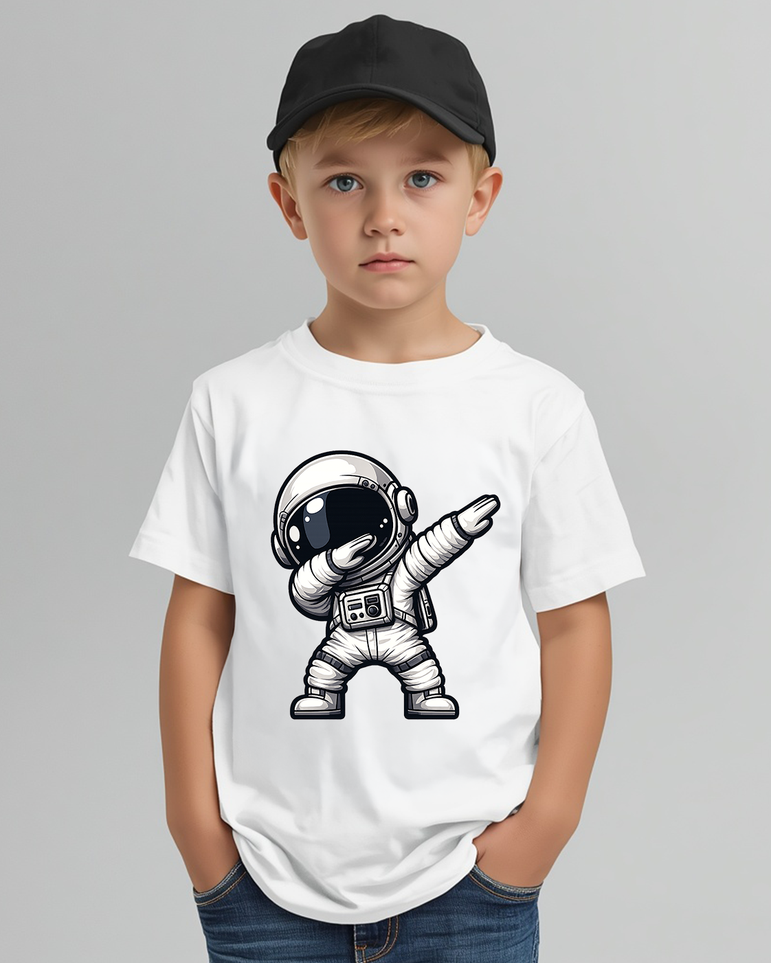Tricou Copii Astronaut Dab Alb