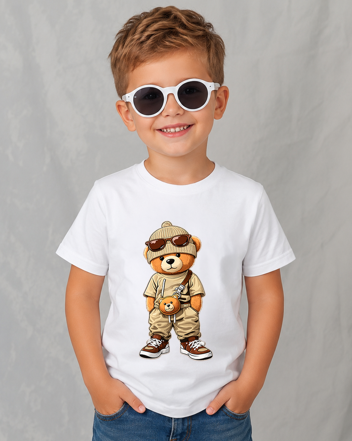 Tricou Copii Cool Teddy Alb