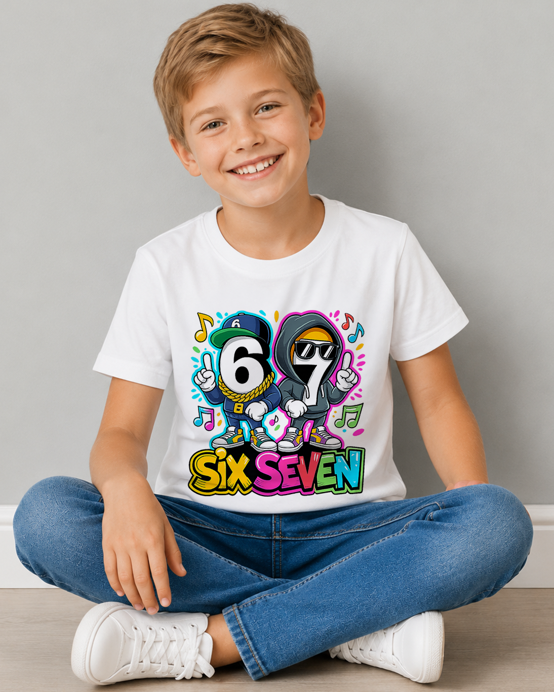 Tricou Copii Six Seven Alb