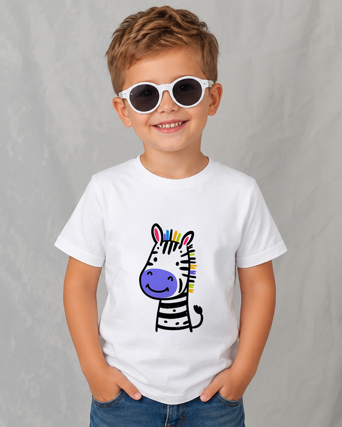 Tricou Copii Zebra Alb