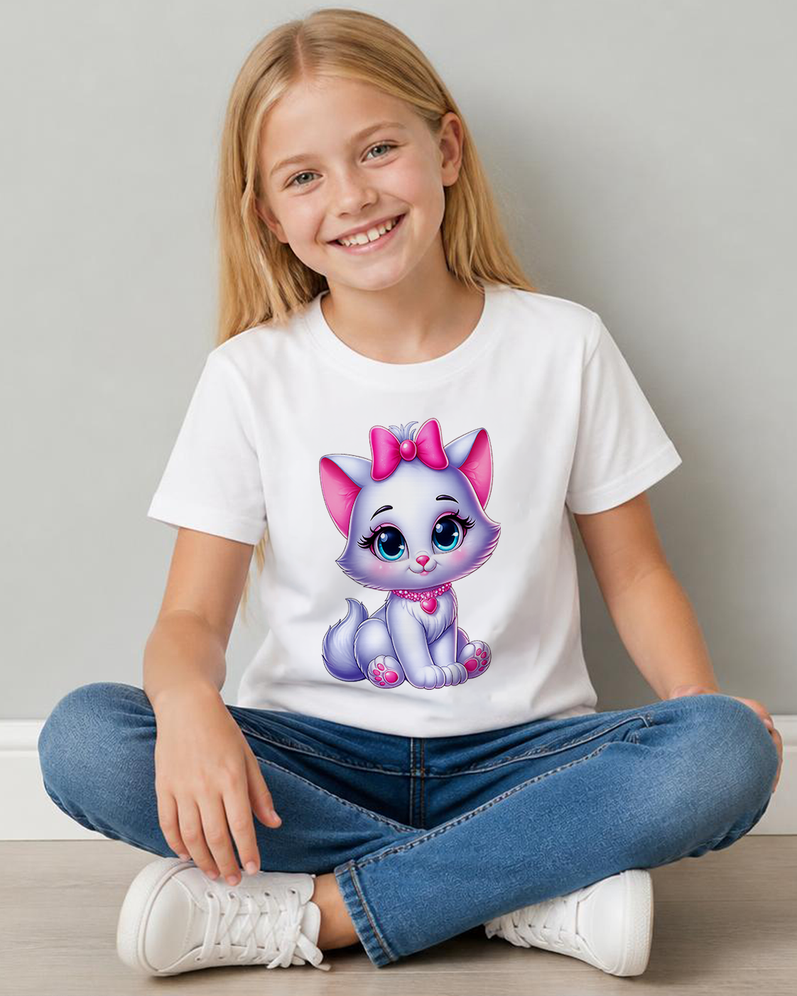 Tricou Copii Kitty Alb