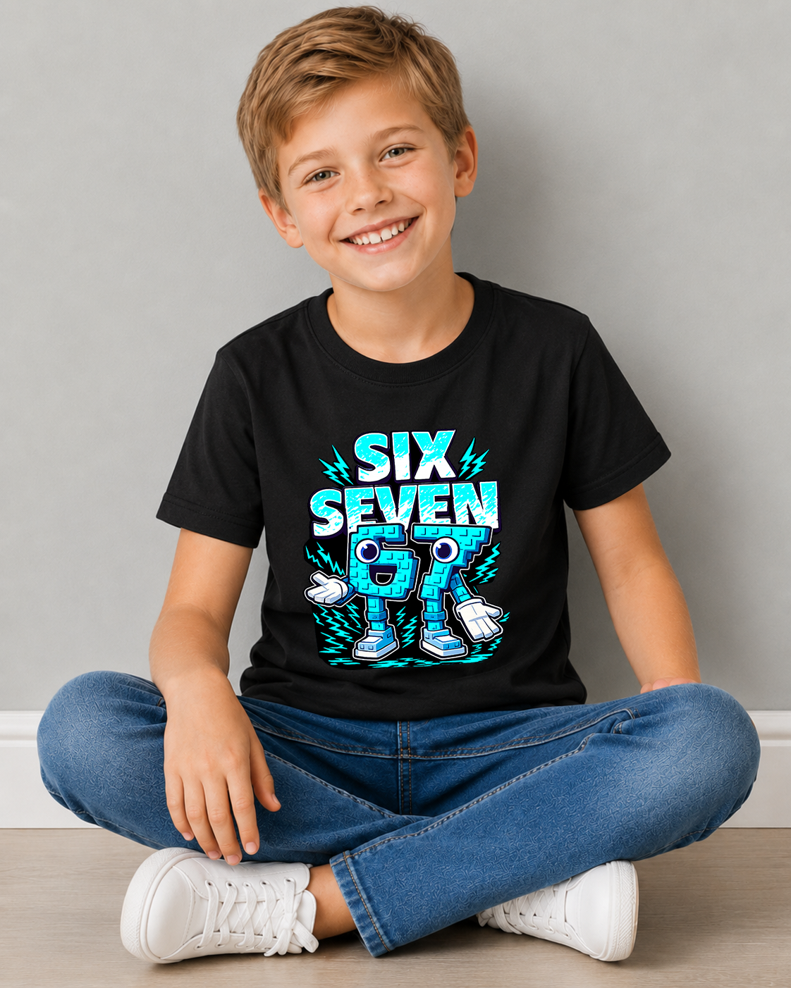 Tricou Copii 67 Blocks Negru