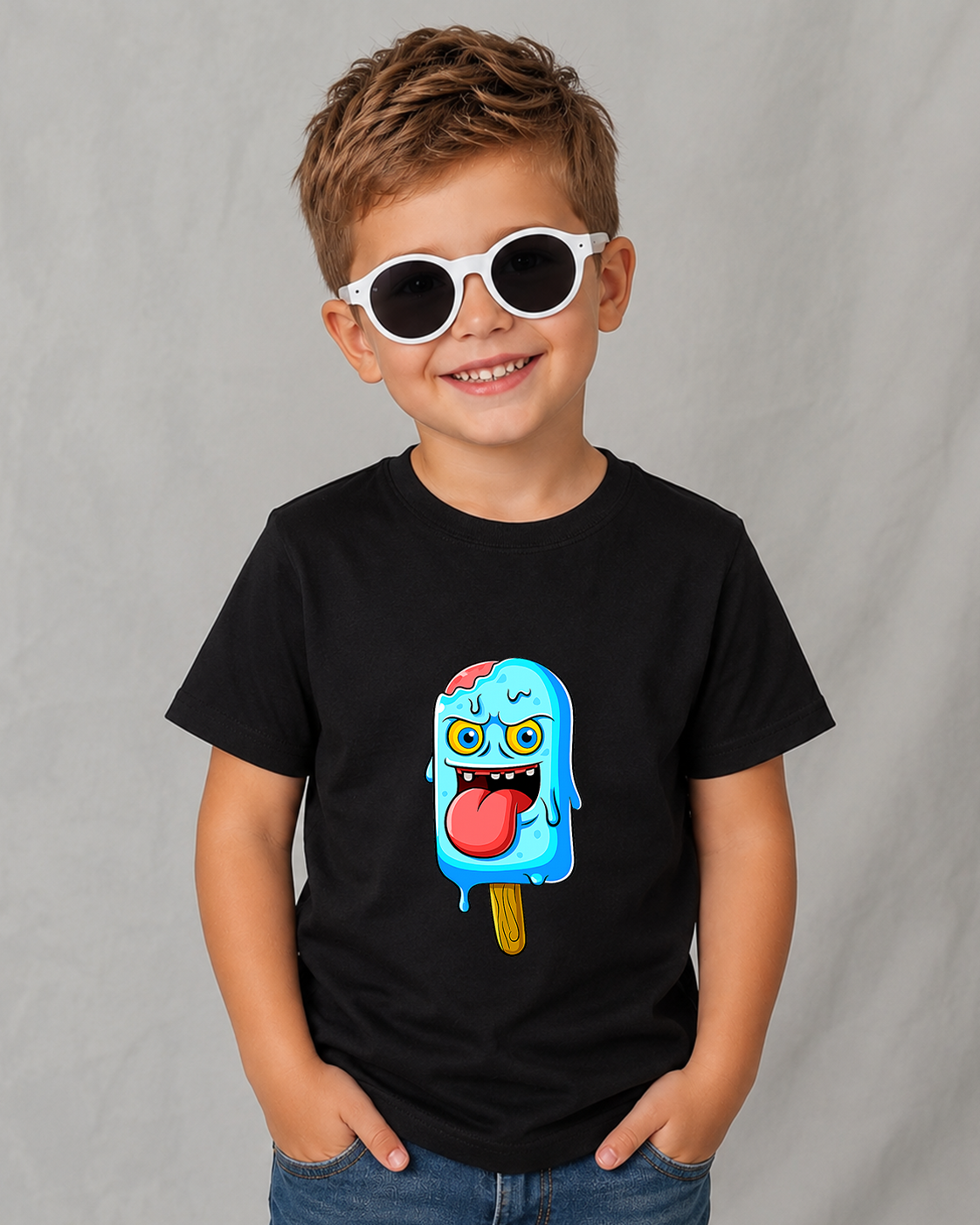 Tricou Copii Crazy Ice Cream Negru