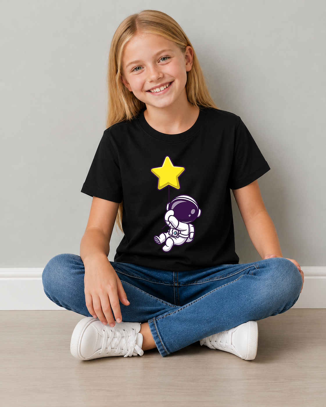 Tricou Copii Astronaut Star Negru