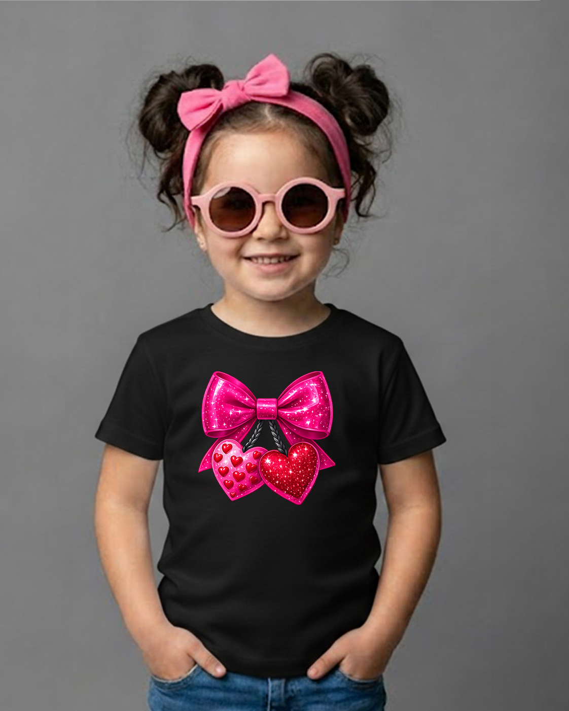 Tricou Copii Pink Bow Negru