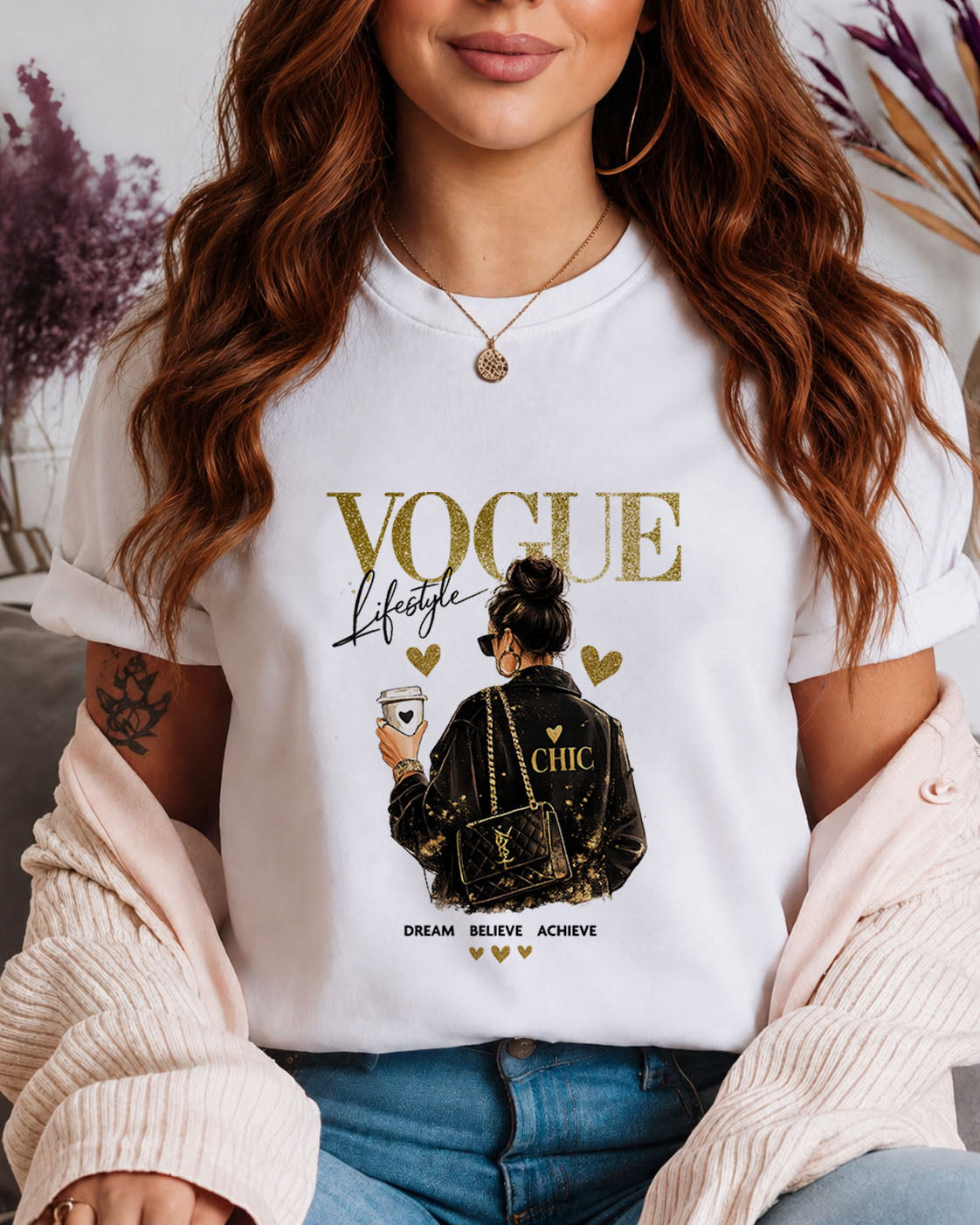Tricou Dama Vogue Chic Alb