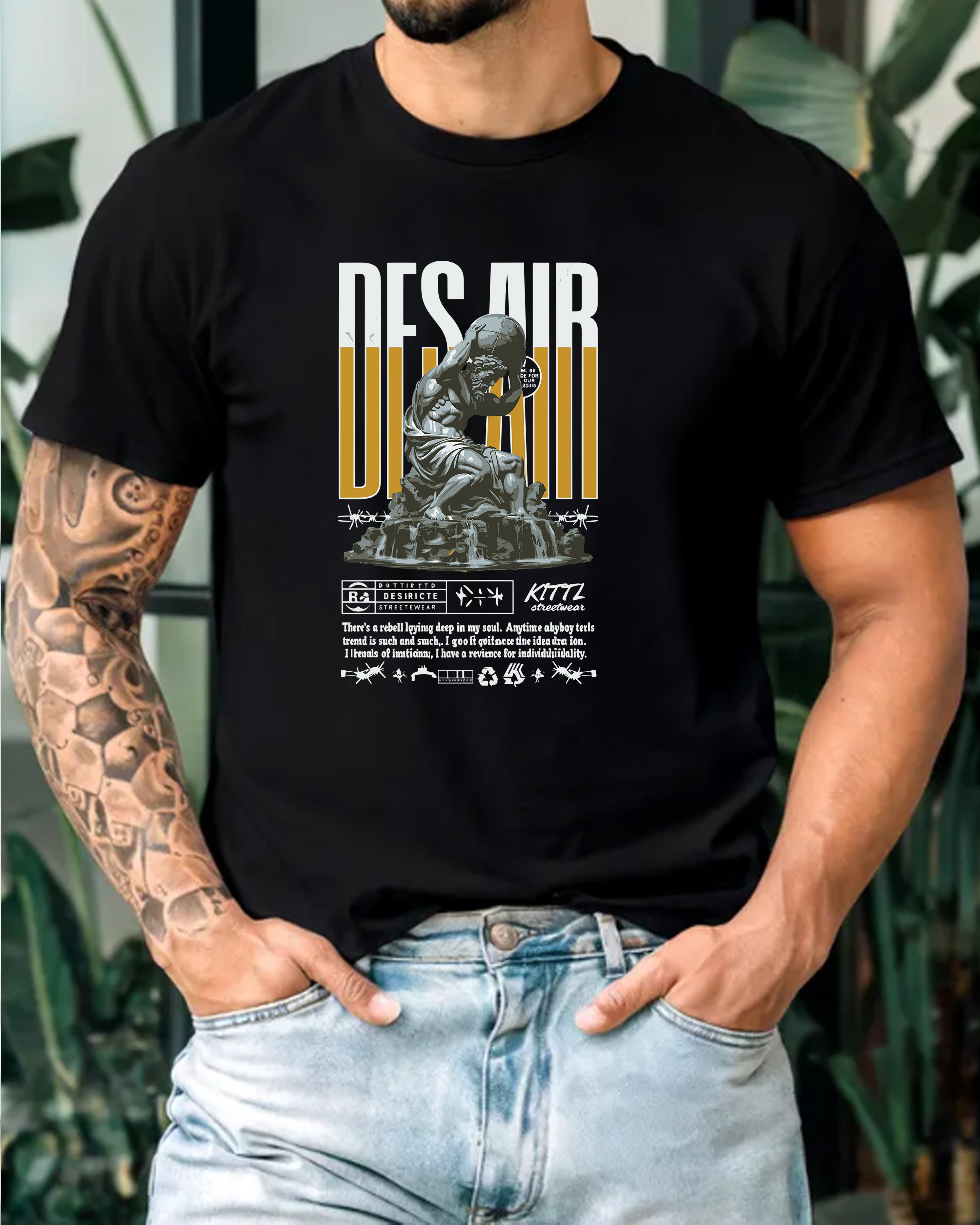 Tricou barbat Desair, negru
