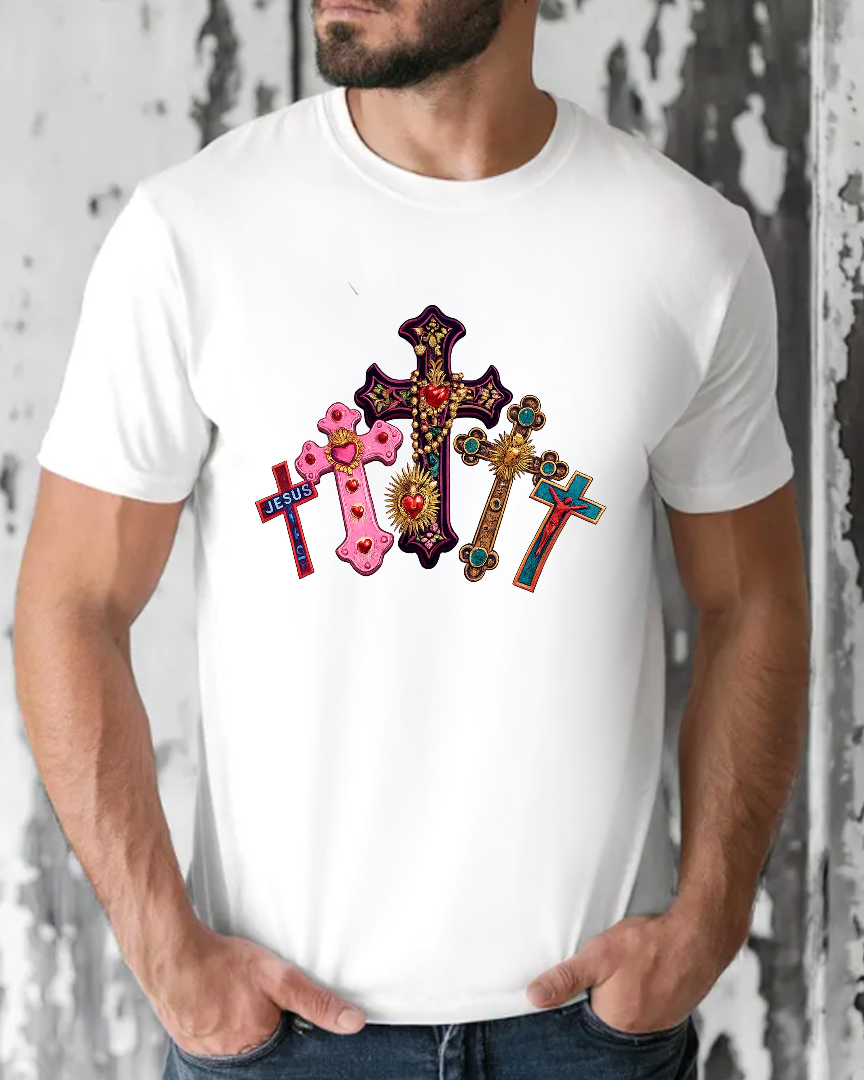 Tricou Barbat Faith Mode Alb