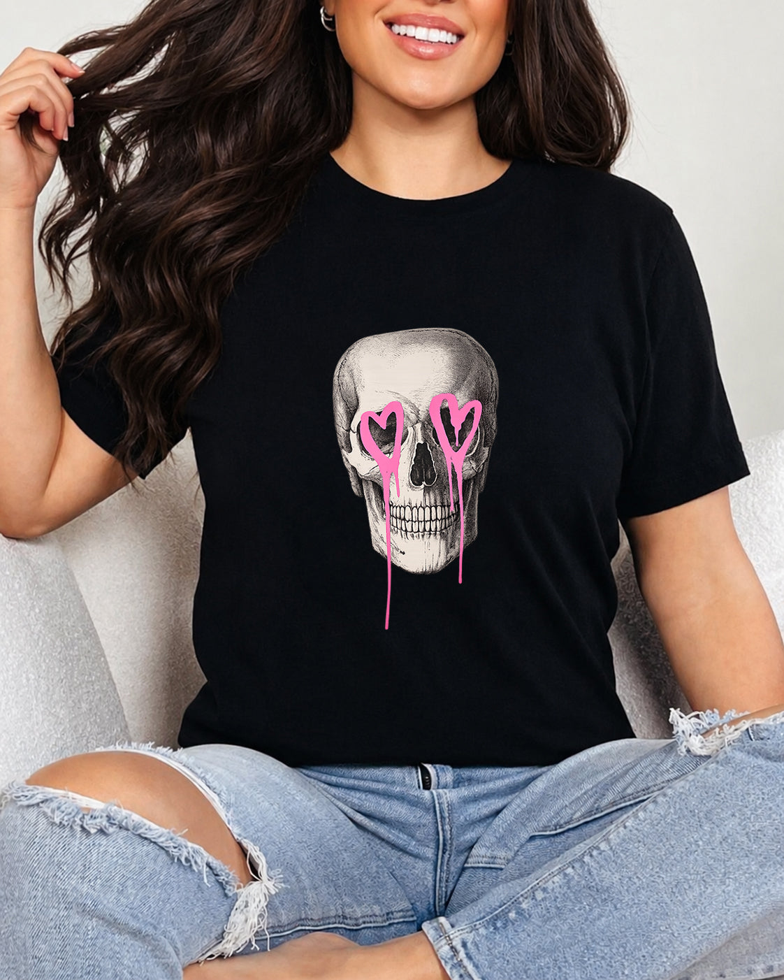 Tricou Dama Pink Skull Negru